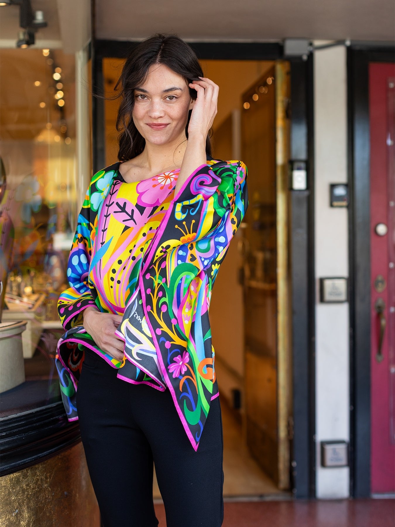 CELESTE silk top Bonanza – Lesley Evers