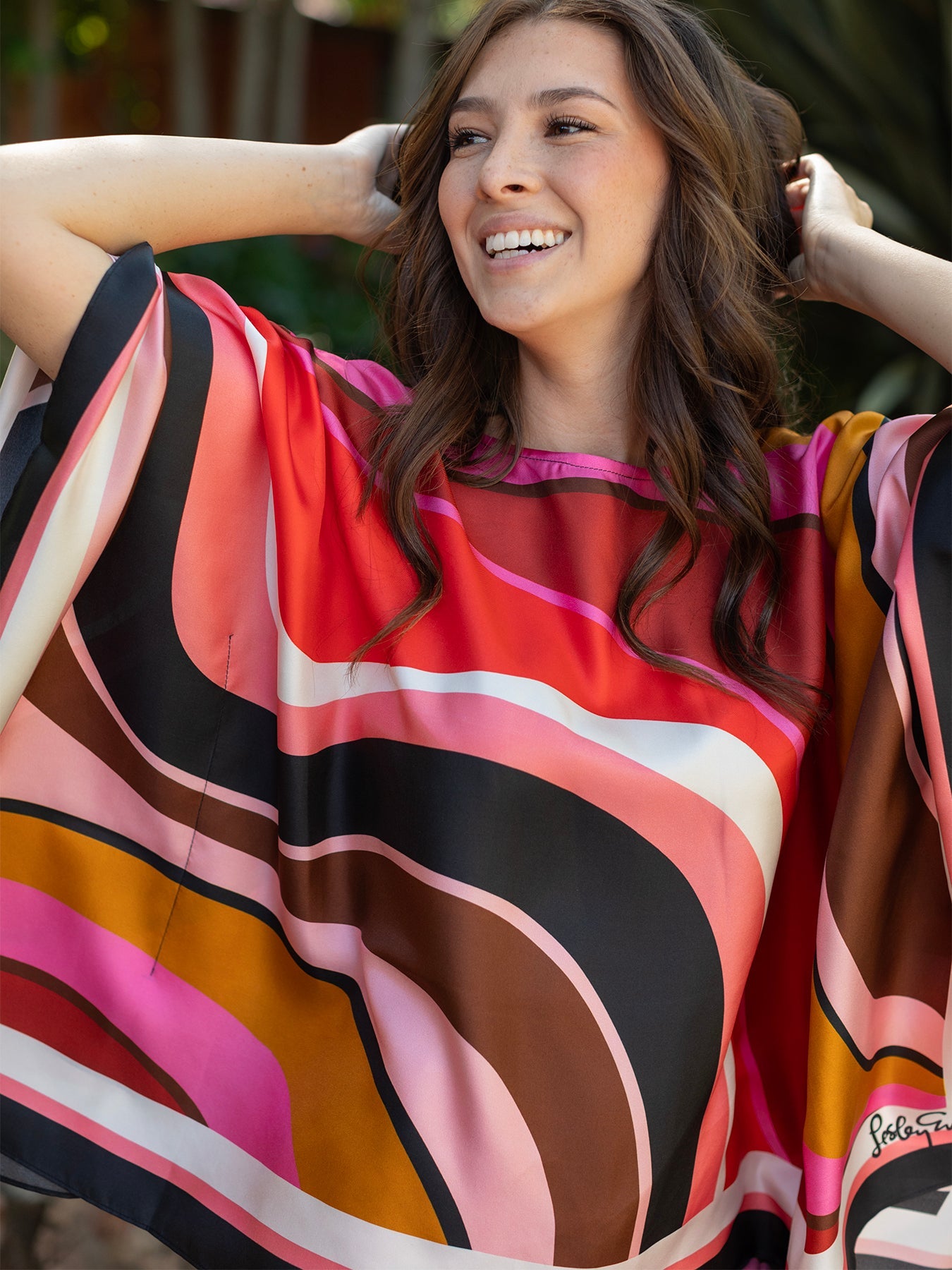 CELESTE silk top Burgundy Wave - Lesley Evers - burgundy wave - celeste - chic silk