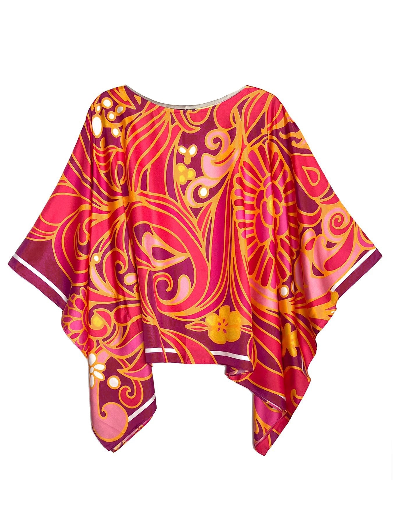 CELESTE silk top Flowerland Pink - Lesley Evers-bonanza-bonanza black-bonanza multi