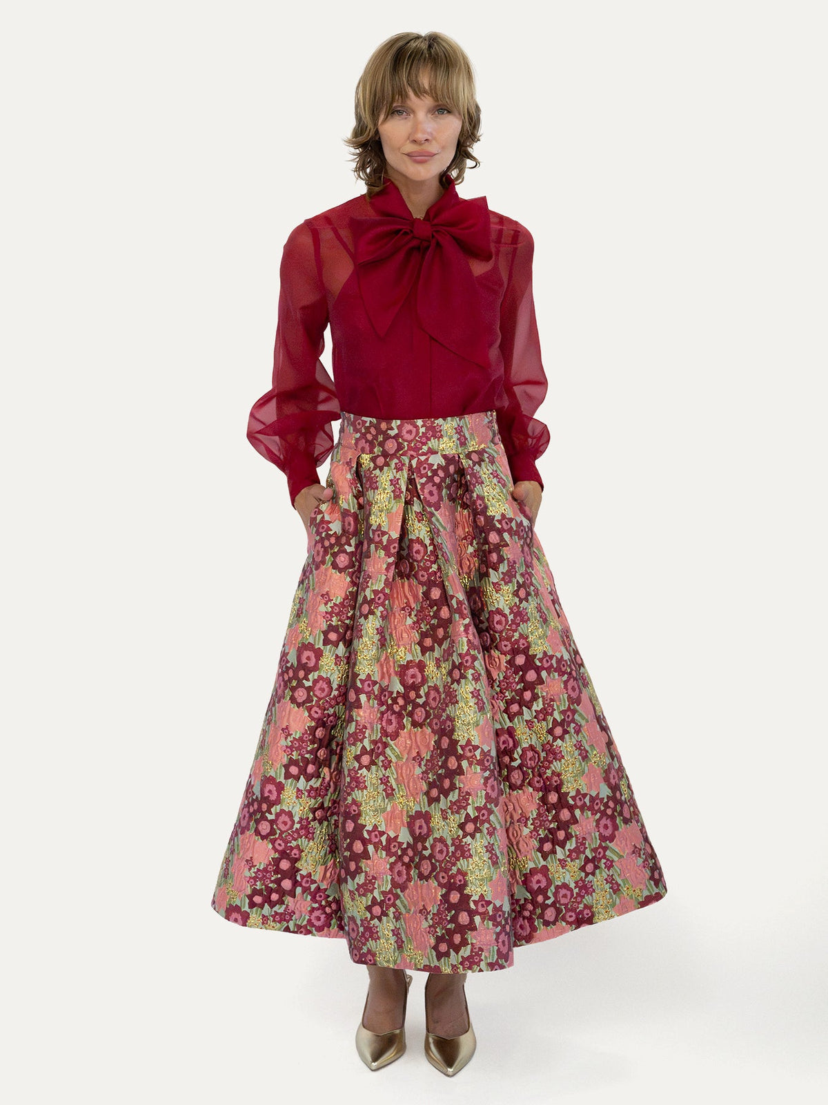 CELINE skirt Daffodils Pink - Lesley Evers-Bottoms-gown-Shop