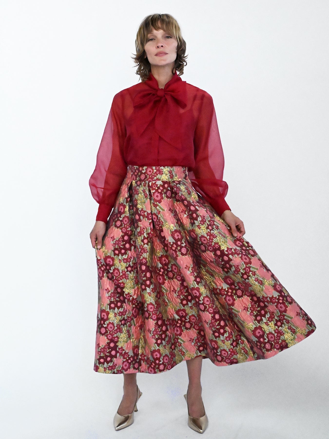 CELINE skirt Daffodils Pink - Lesley Evers-Bottoms-gown-Shop