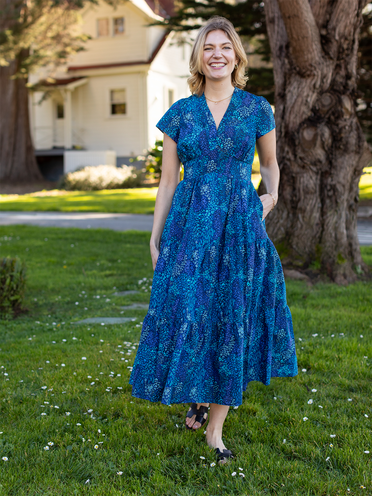 CHELSEA dress May Flowers Blue - Lesley Evers - Dress - new - New Arrivals