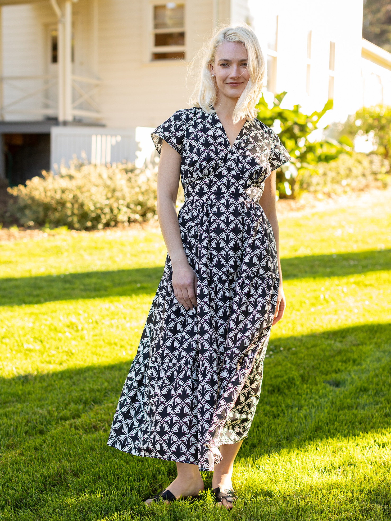 CHELSEA dress Valencia Black and Ivory - Lesley Evers - cotton dress - Dress - new