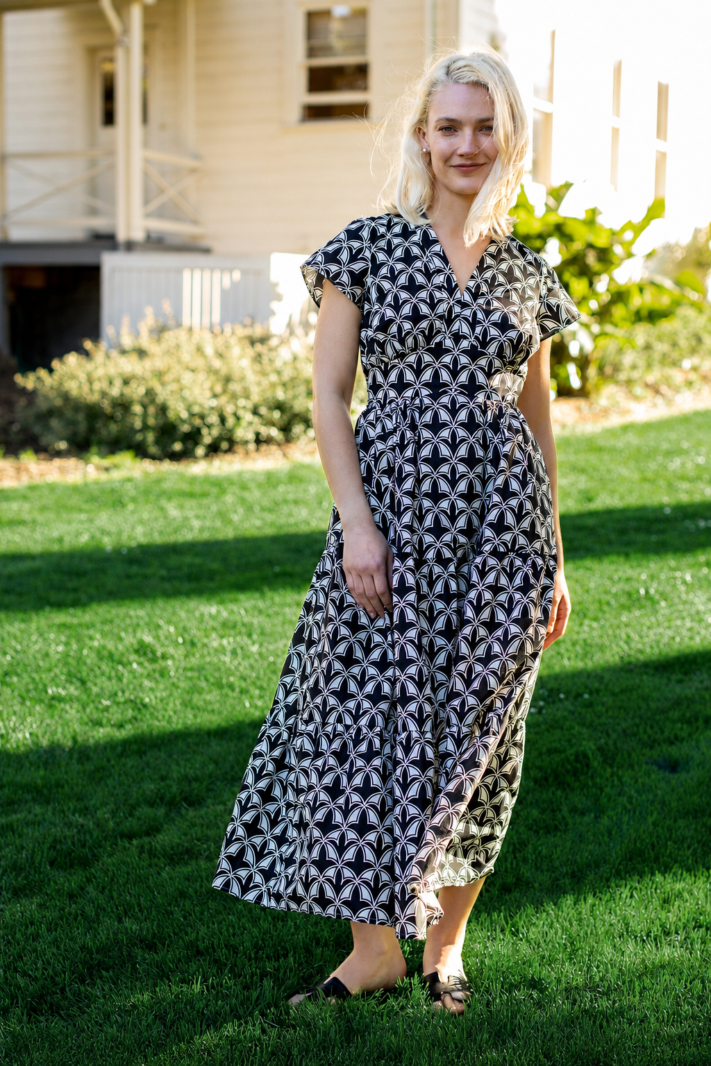 CHELSEA dress Valencia Black and Ivory - Lesley Evers - cotton dress - Dress - new