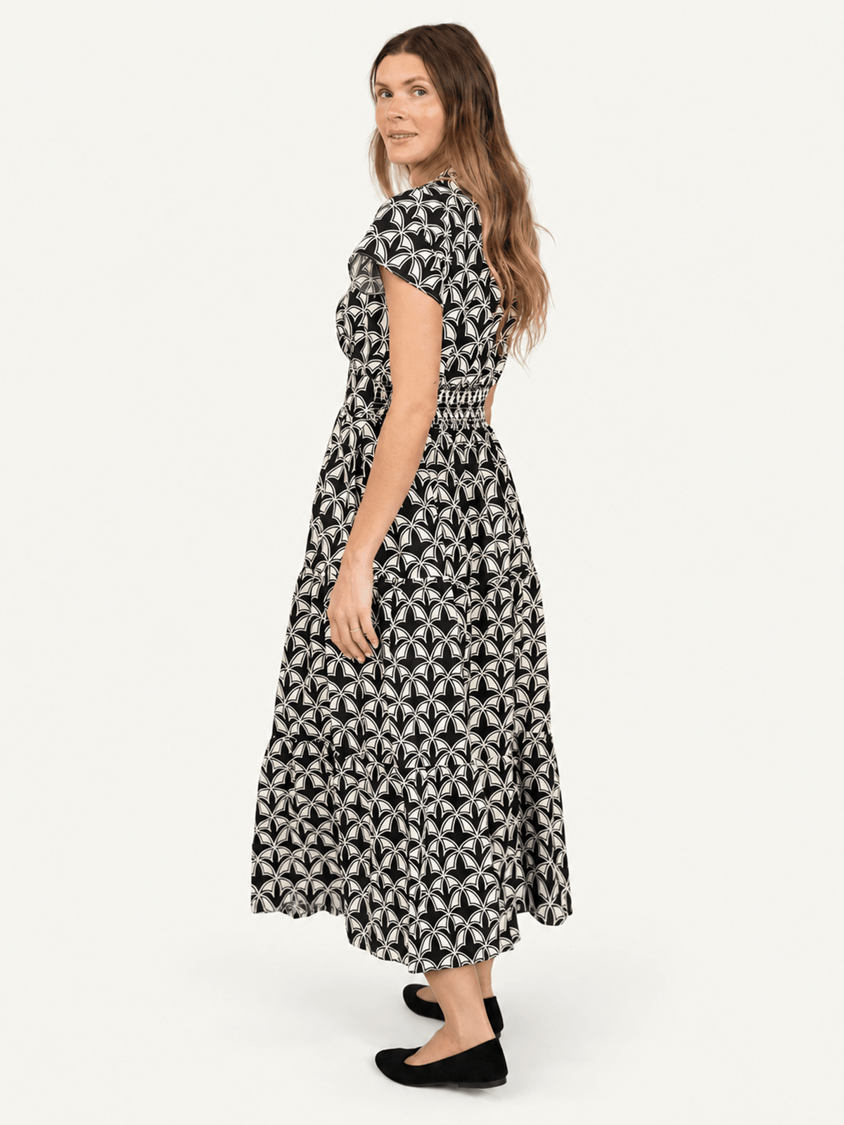 CHELSEA dress Valencia Black and Ivory - Lesley Evers-cotton dress-Dress-new