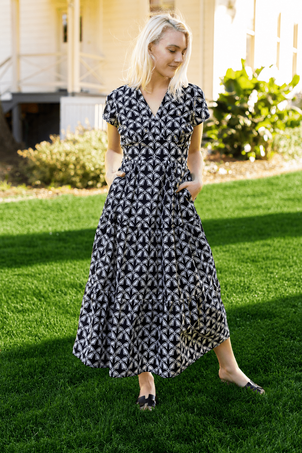 CHELSEA dress Valencia Black and Ivory - Lesley Evers - cotton dress - Dress - new
