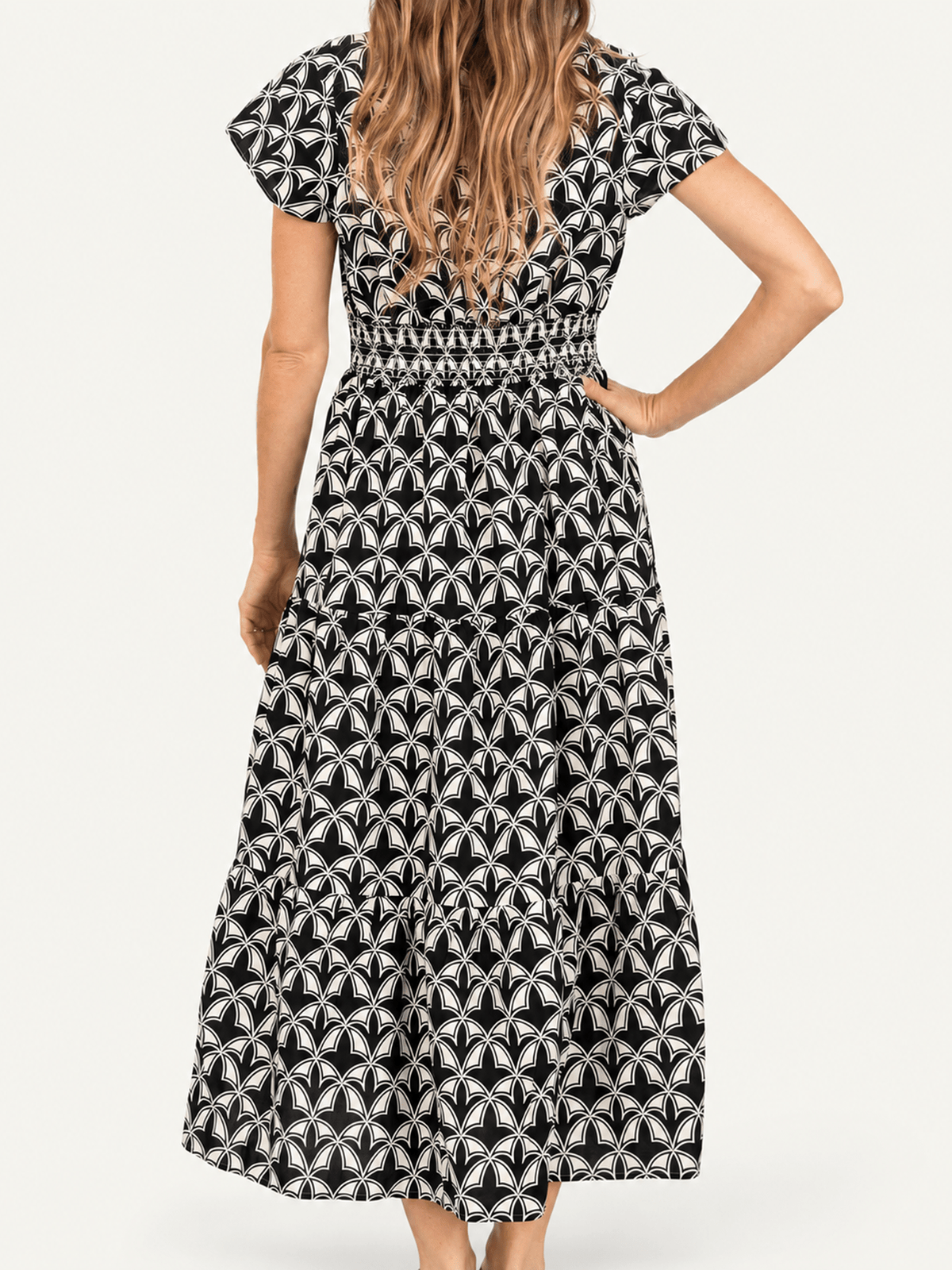CHELSEA dress Valencia Black and Ivory - Lesley Evers-cotton dress-Dress-new