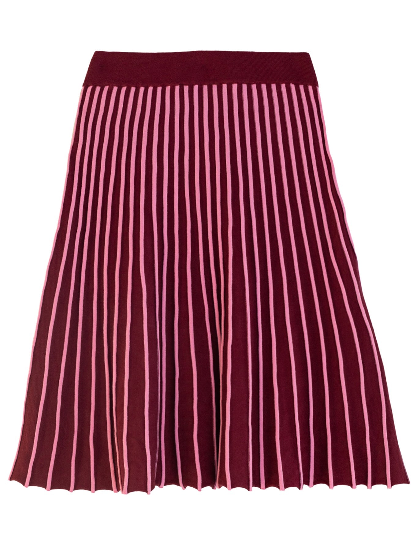 CHLOE knit skirt Burgundy and Pink Stripe - Lesley Evers - bottom - clothing - Skirt