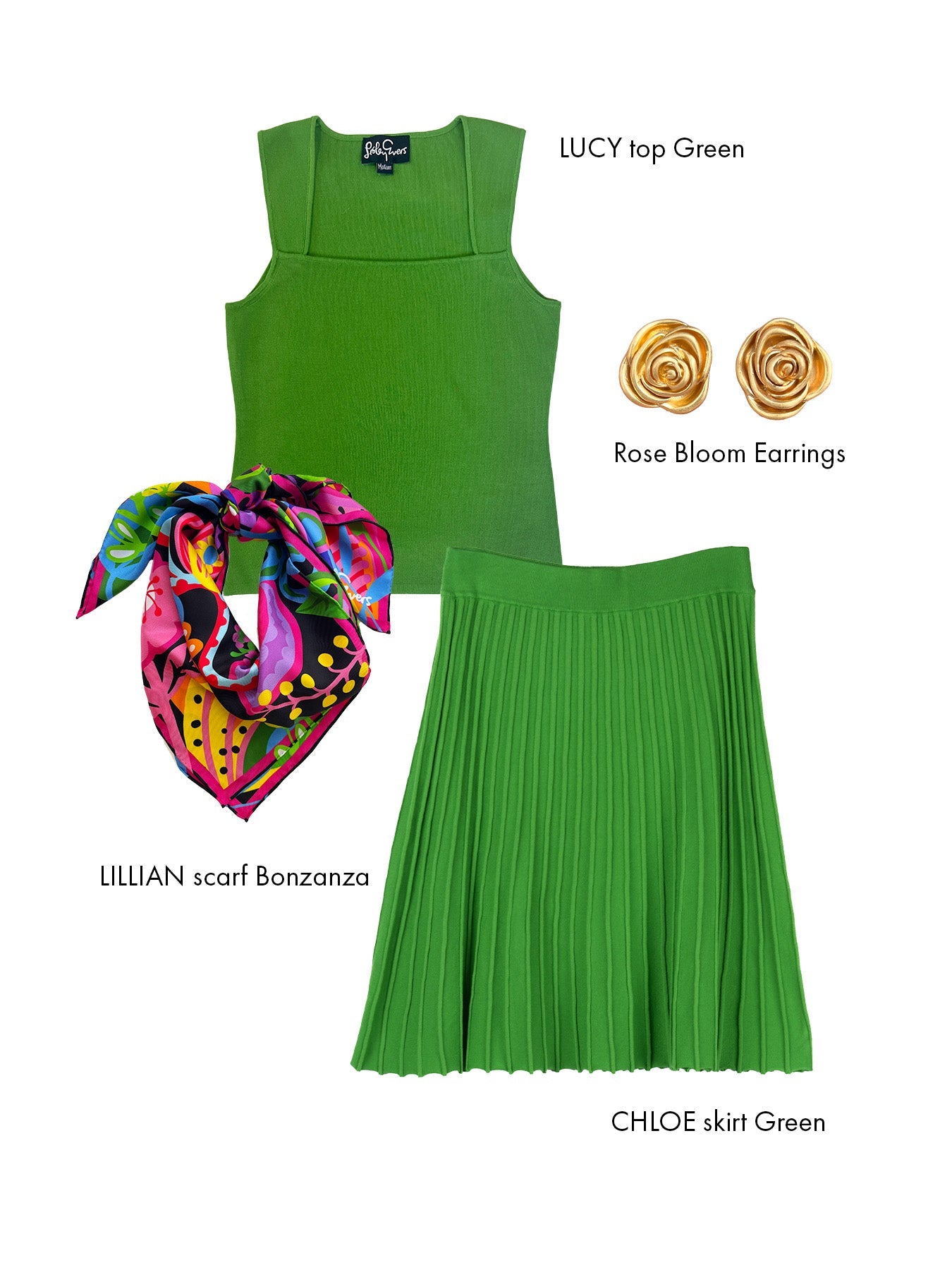 CHLOE knit skirt Green - Lesley Evers-bottom-clothing-Skirt