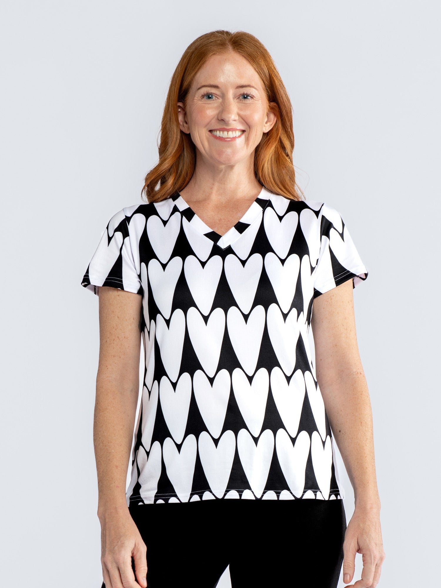 CINDI tee Hearts - Lesley Evers-black and white-cindi-cindi tee