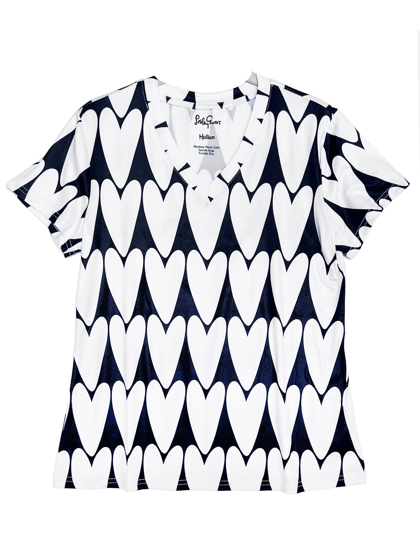 CINDI tee Hearts - Lesley Evers-black and white-cindi-cindi tee
