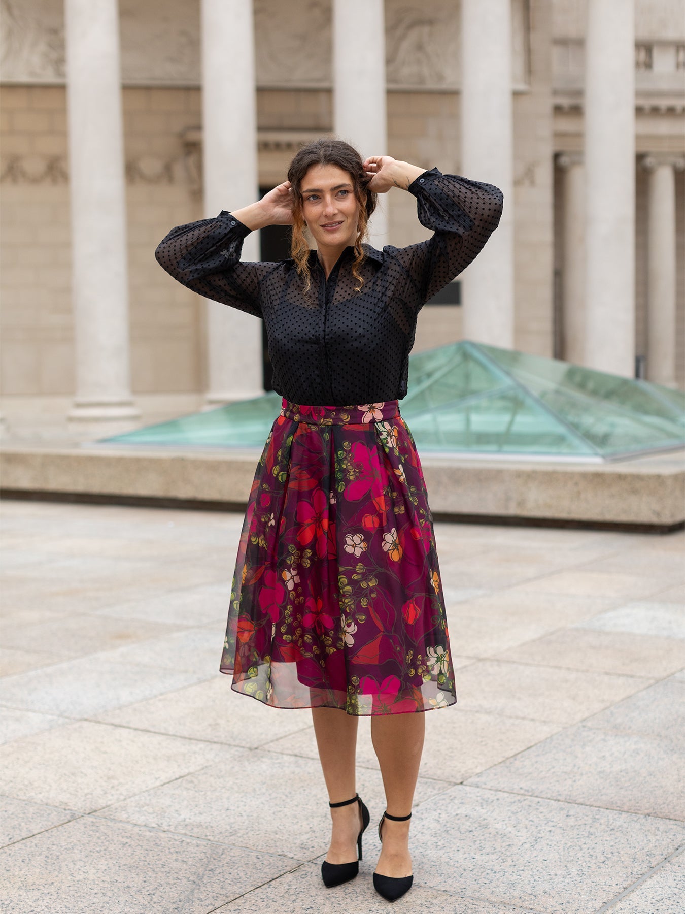 CLAIRE skirt Plum Blossom - Lesley Evers -