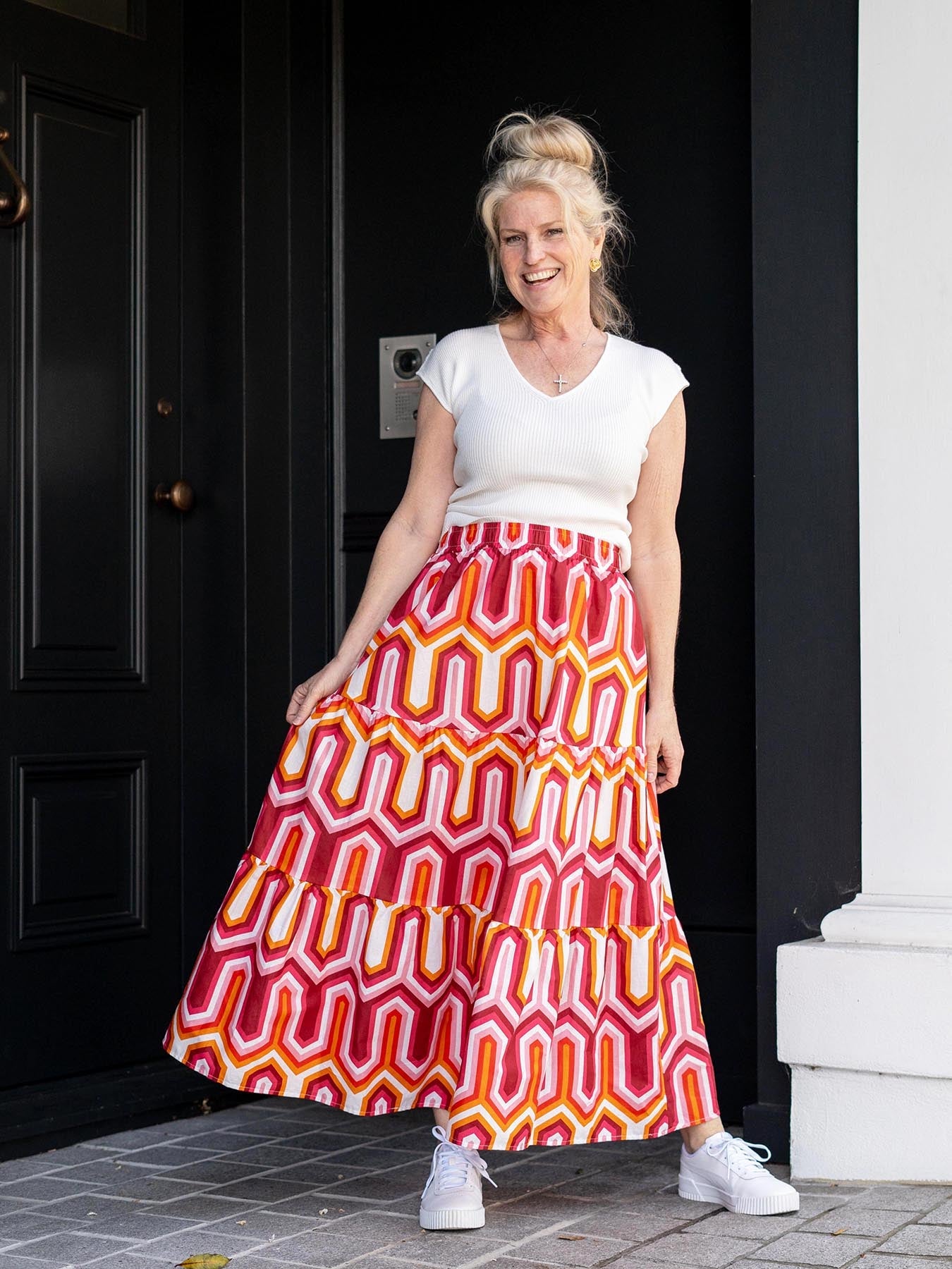 CLAUDIA maxi skirt Corinth Pink – Lesley Evers CLAUDIA maxi skirt Corinth Pink – Lesley Evers