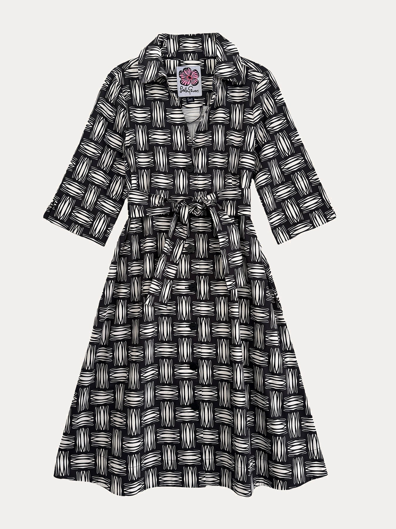 CLEMENTINE shirtdress Basketweave - Lesley Evers-A-line-Clementine-Dress