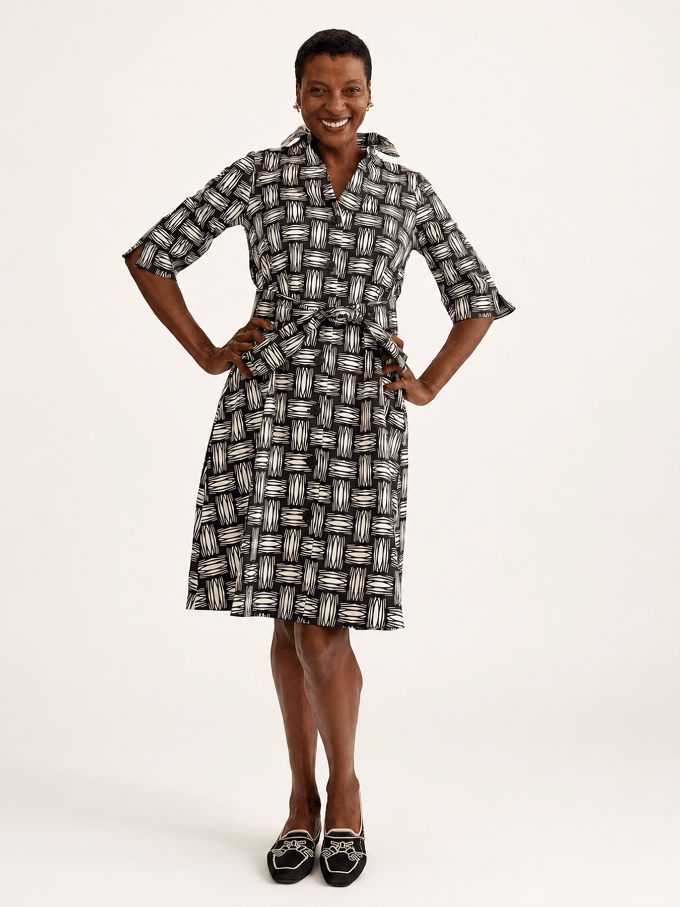 CLEMENTINE shirtdress Basketweave - Lesley Evers-A-line-Clementine-Dress
