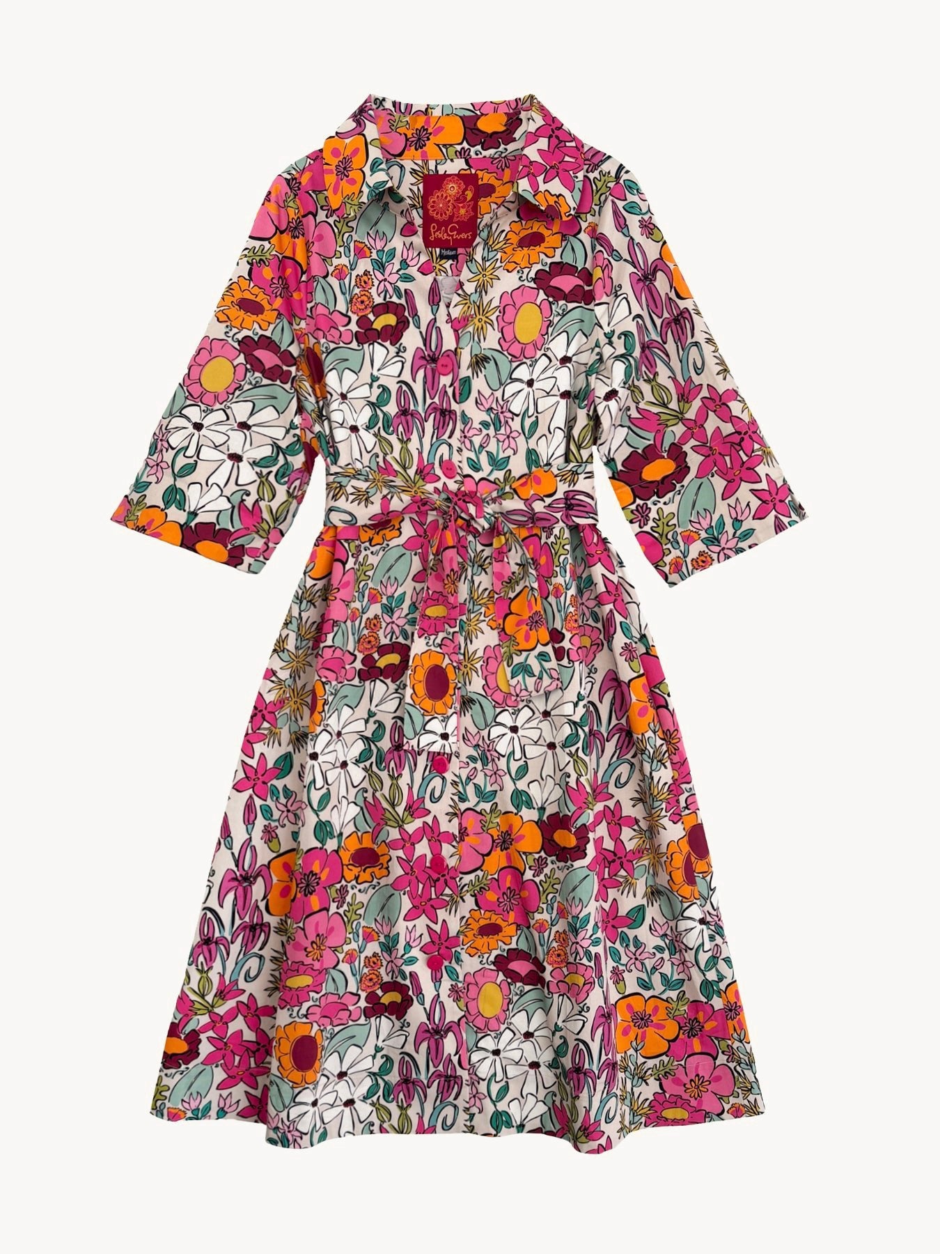 CLEMENTINE shirtdress Whimsy Pink - Lesley Evers-A-line-Clementine-Dress