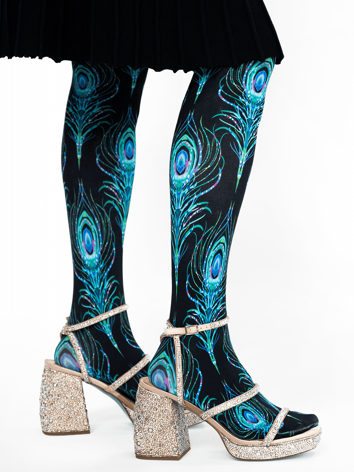COCO tights Peacock Feather - Lesley Evers-coco-colorful-Colorful patterned tights