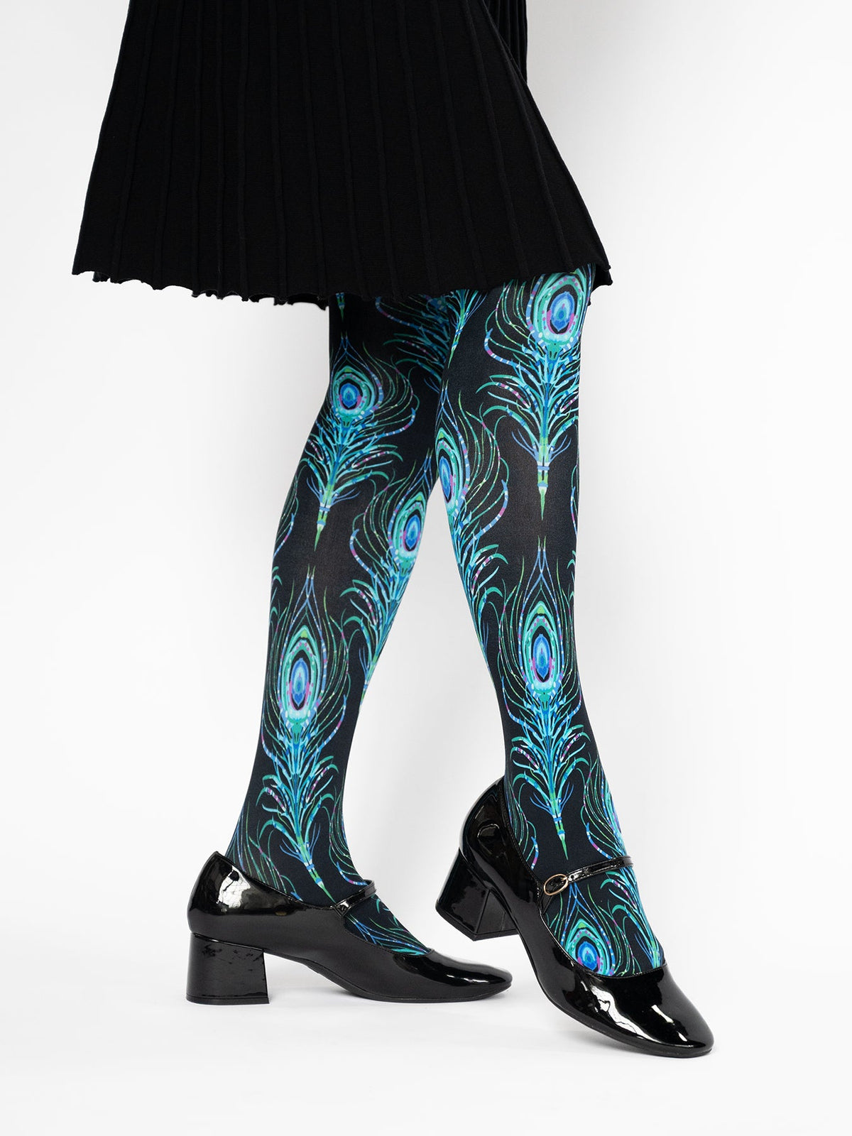 COCO tights Peacock Feather - Lesley Evers-coco-colorful-Colorful patterned tights