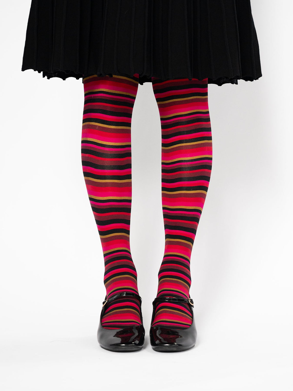 COCO tights Red Stripe - Lesley Evers-coco-colorful-Colorful patterned tights