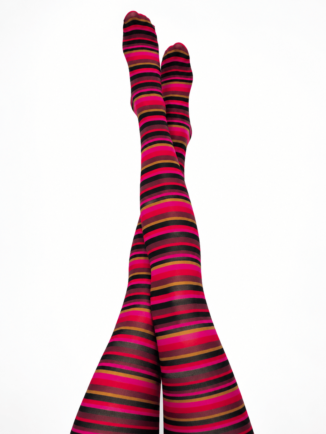 COCO tights Red Stripe - Lesley Evers-coco-colorful-Colorful patterned tights