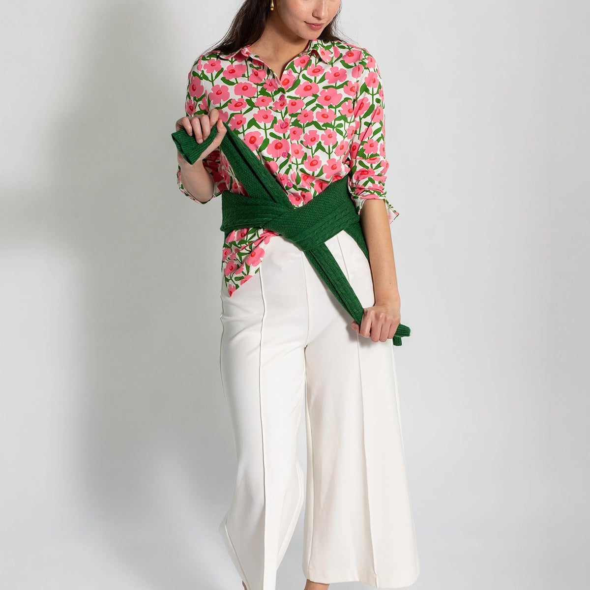 【新品】CARORIE LIGHT PONTE TAPERED PANTS[L] CONNIE pant White Ponte – Lesley Evers