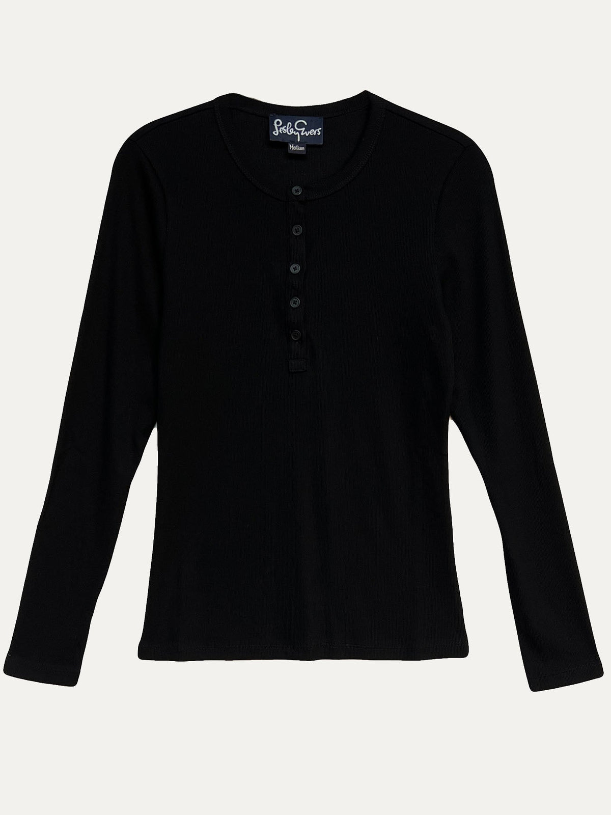 CORA henley tee Black Rib - Lesley Evers-Best Seller-service_blocked-Shop