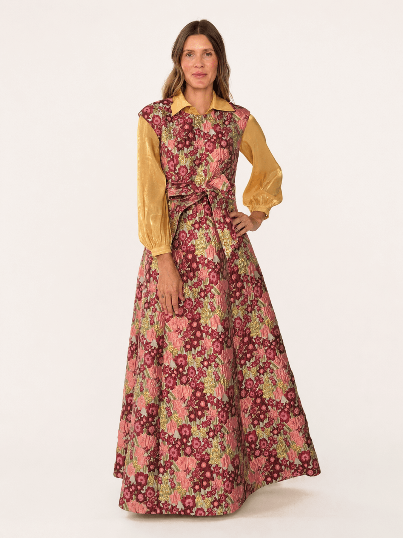 CORDELIA dress Daffodils Pink - Lesley Evers-Cordelia-Dress-gown