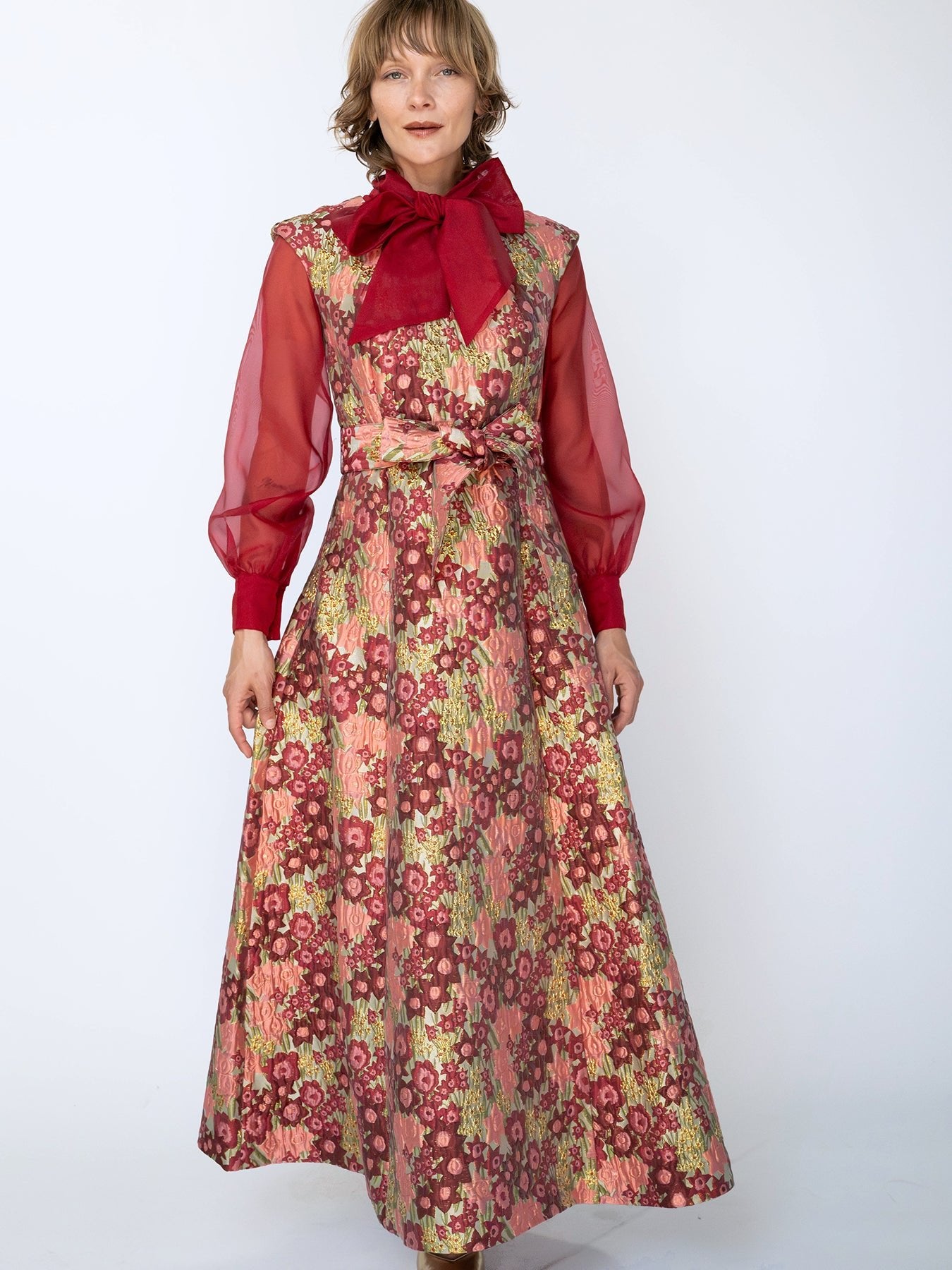CORDELIA dress Daffodils Pink - Lesley Evers-Cordelia-Dress-gown