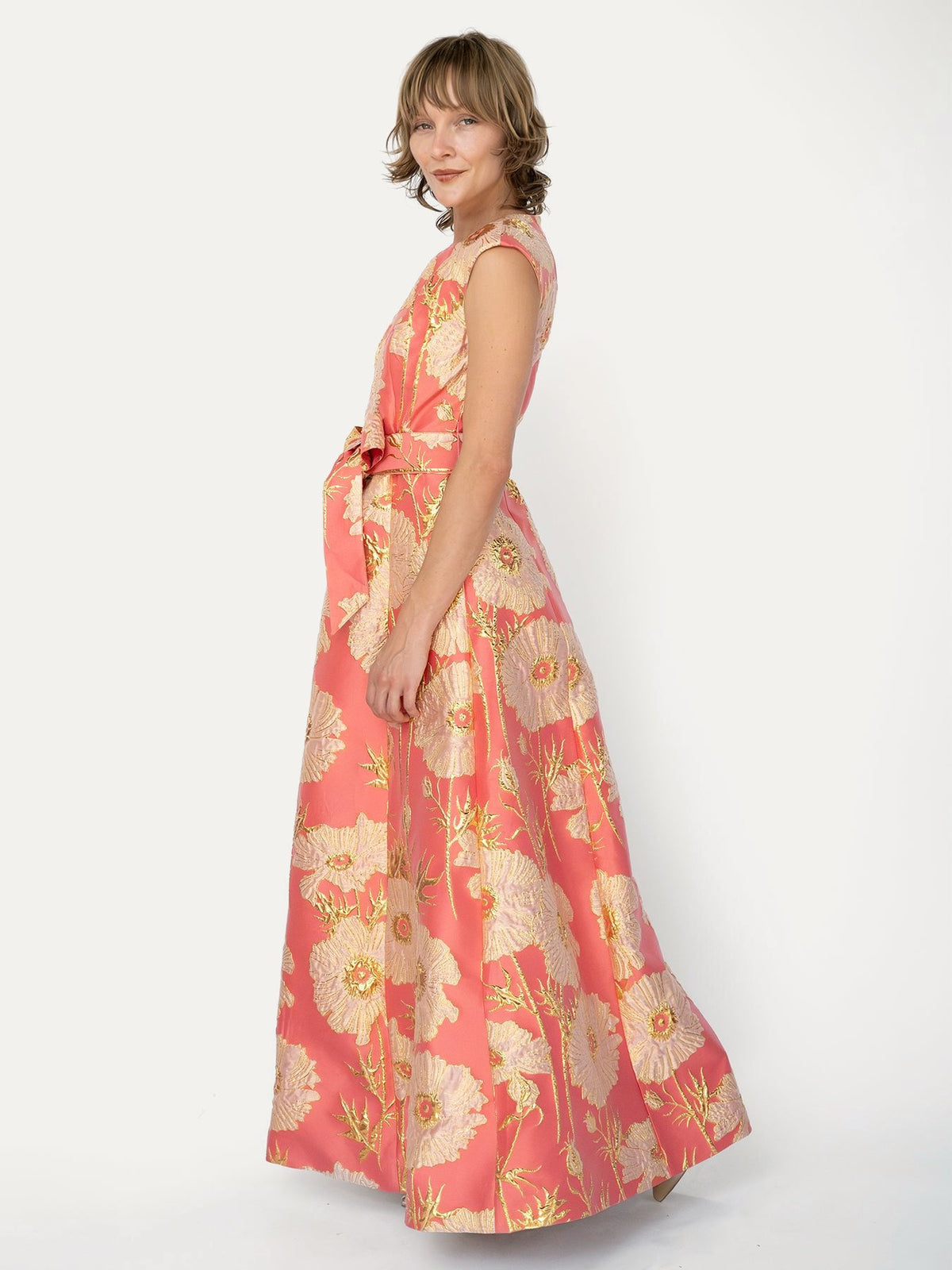 CORDELIA dress Tree Poppy Pink - Lesley Evers-Cordelia-Dress-gown