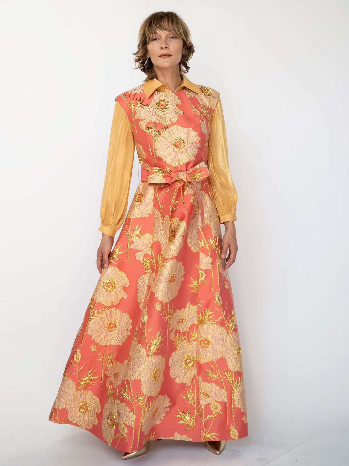 CORDELIA dress Tree Poppy Pink - Lesley Evers-Cordelia-Dress-gown