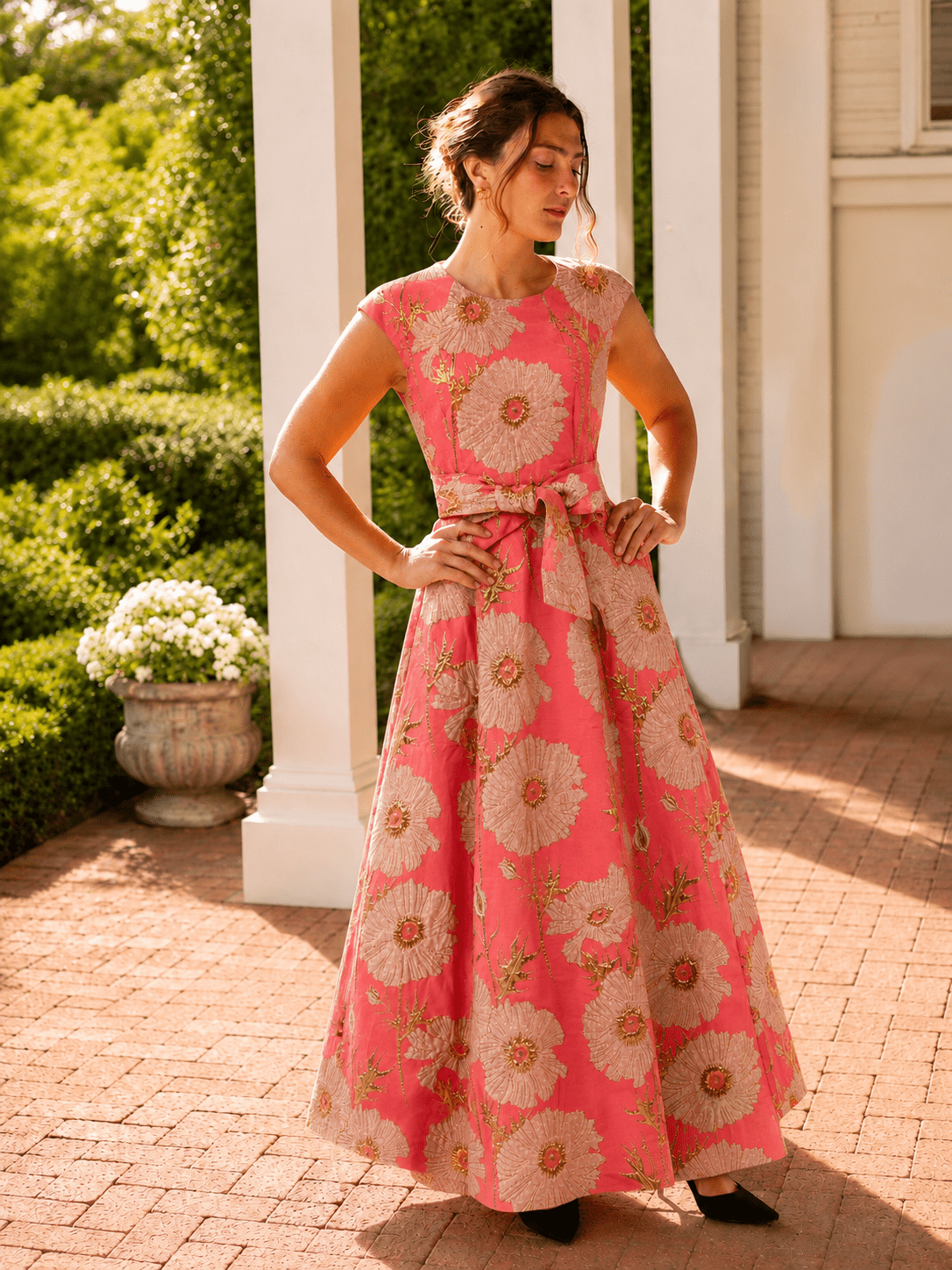 CORDELIA dress Tree Poppy Pink - Lesley Evers-Cordelia-Dress-gown