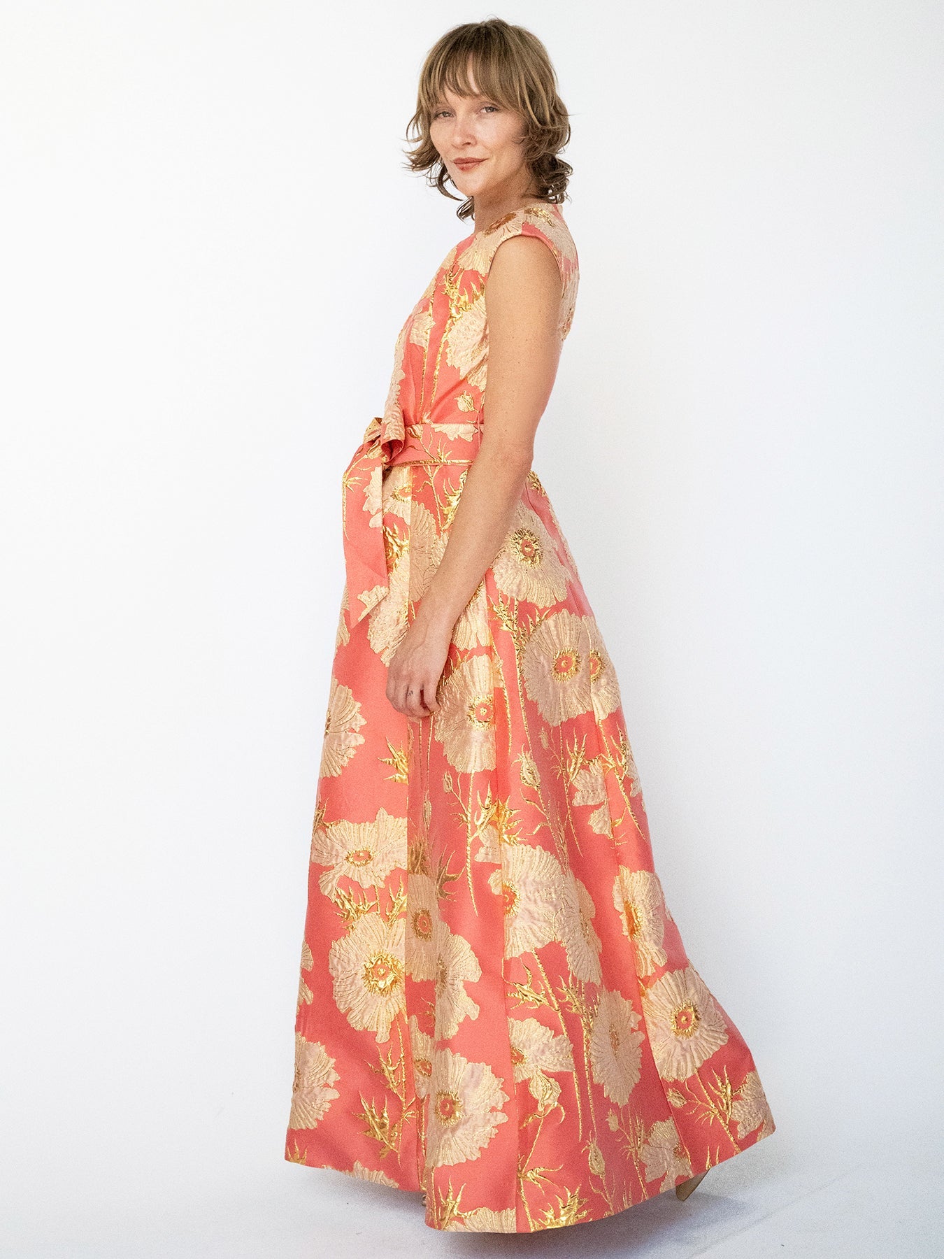 CORDELIA dress Tree Poppy Pink - Lesley Evers-Cordelia-Dress-gown