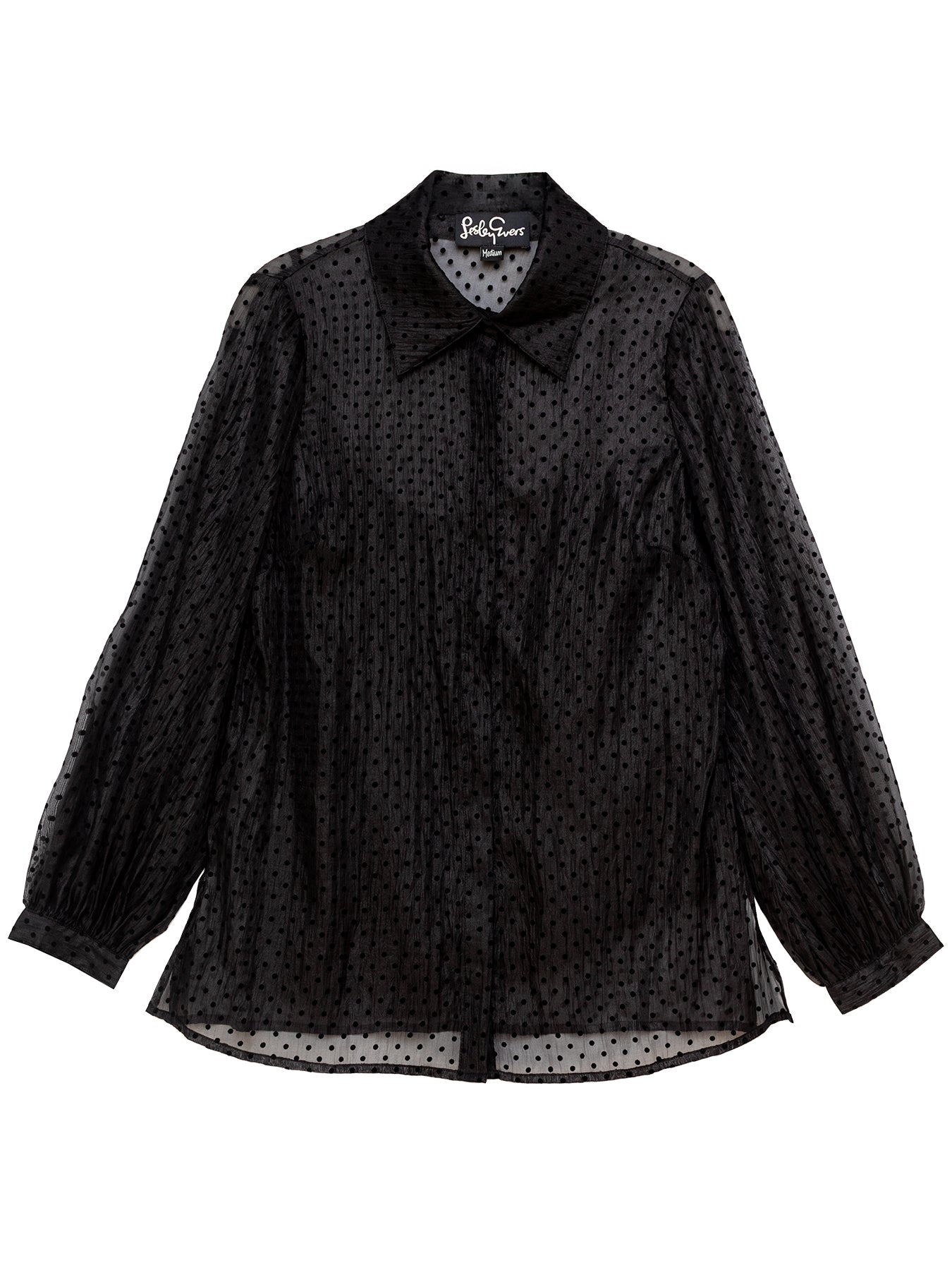 COSETTE blouse Black Velvet Dots - Lesley Evers - blouse - Shop - Shop/All Products