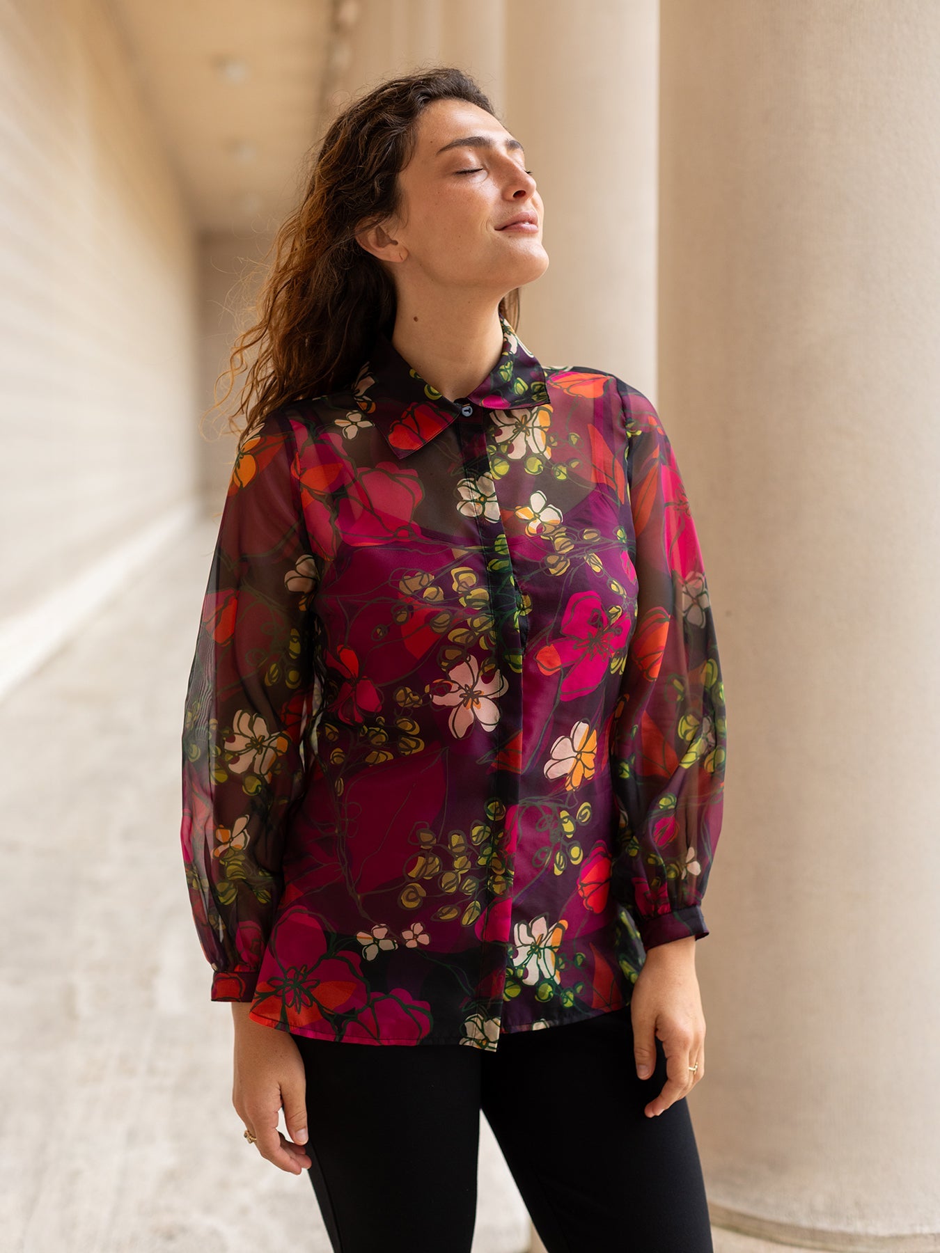 COSETTE blouse Plum Blossom - Lesley Evers - blouse - Shop - Shop/All Products