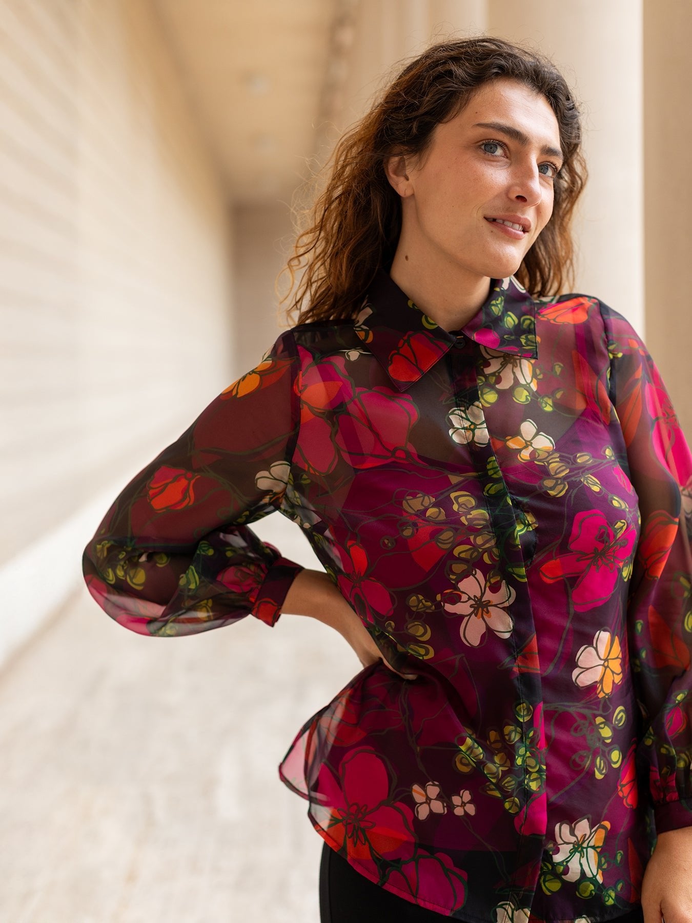 COSETTE blouse Plum Blossom - Lesley Evers - blouse - Shop - Shop/All Products