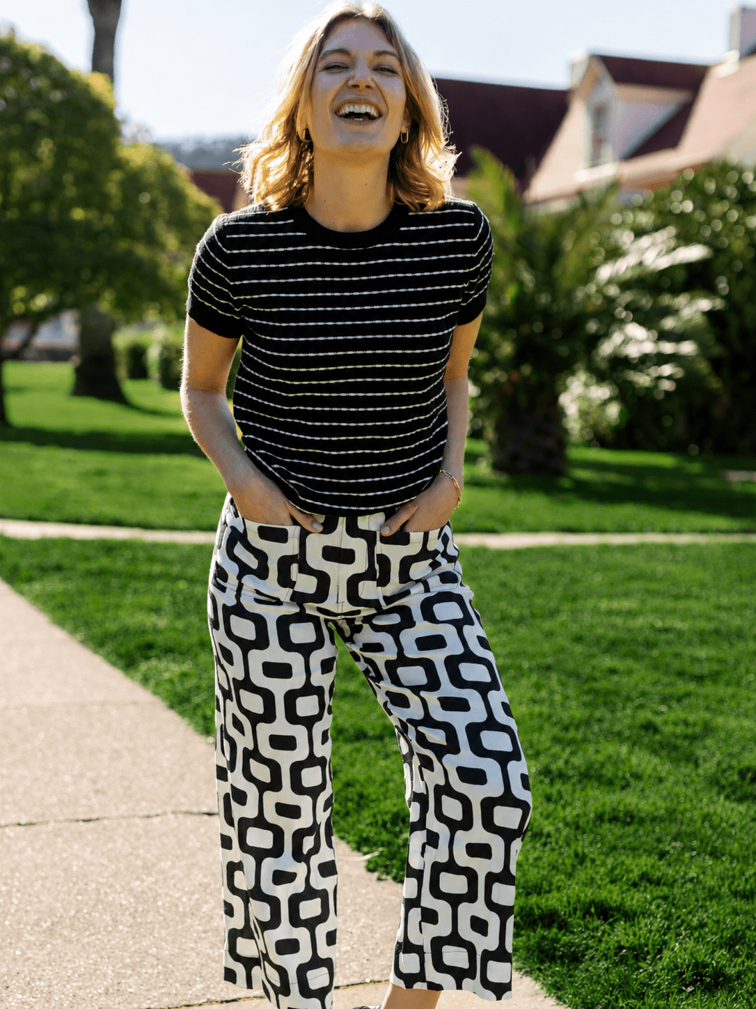 DANA pant Barcelona Black and White - Lesley Evers-barcelona-dana-dana pant