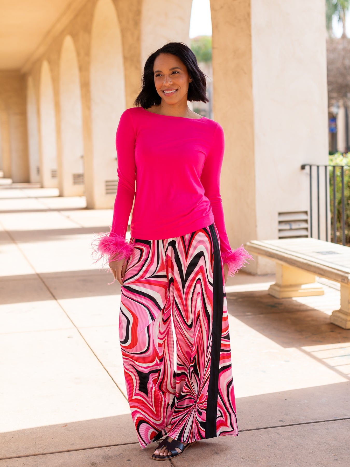 DANIELLE pant Pinwheel Pink - Lesley Evers - Best Seller - Bottoms - Pants