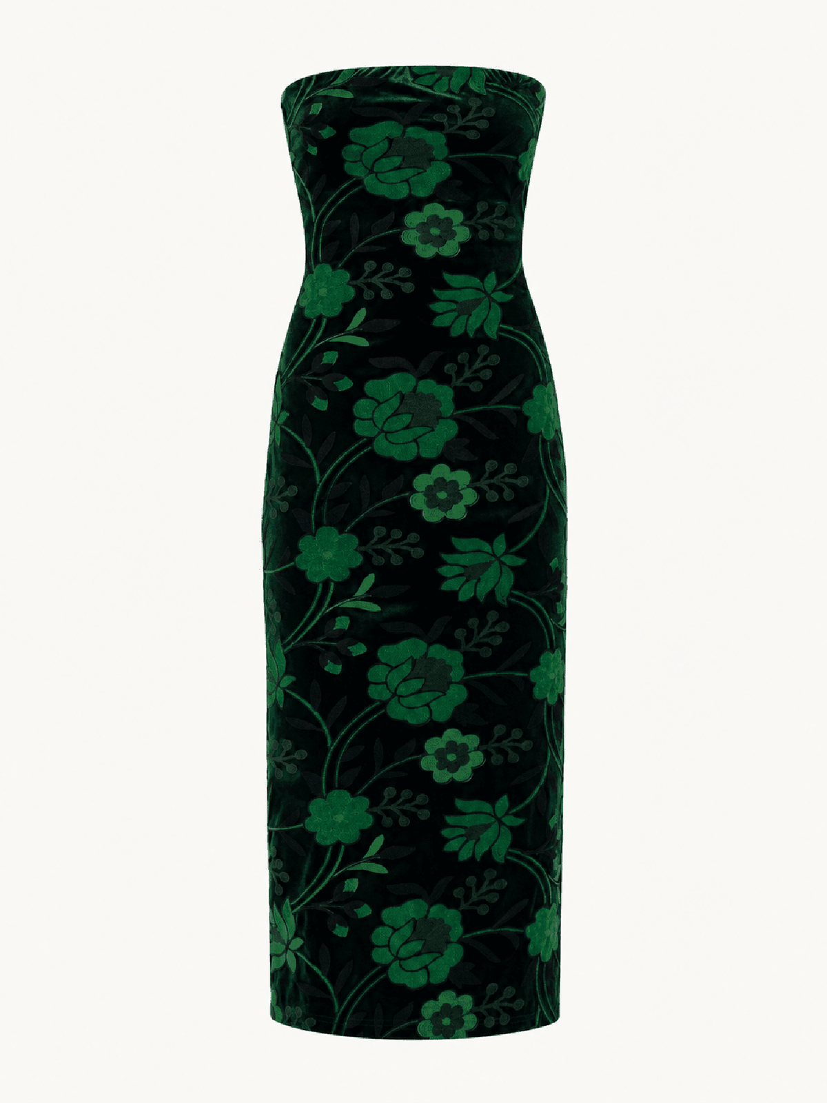 DANIKA dress Embroidered Velvet Green - Lesley Evers-Black-Dress-Shop