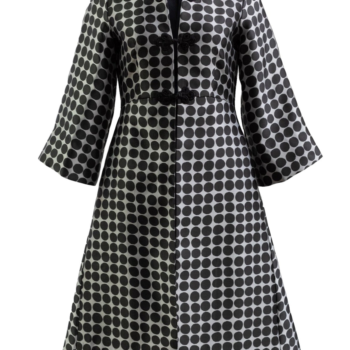 black cut out mini dress DAPHNE coat Black Dots – Lesley Evers