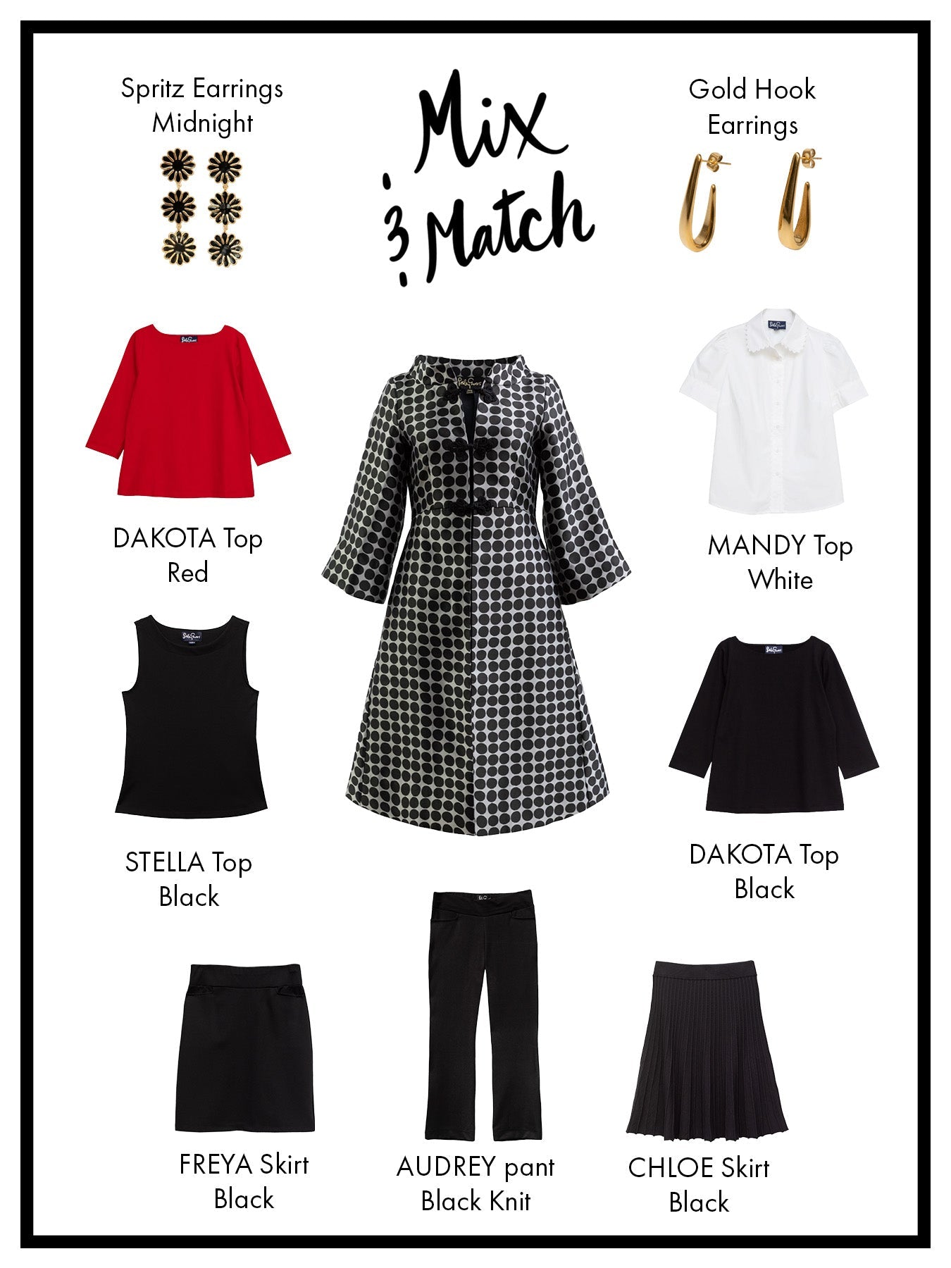 DAPHNE coat Black Dots - Lesley Evers - Best Seller - coat - new