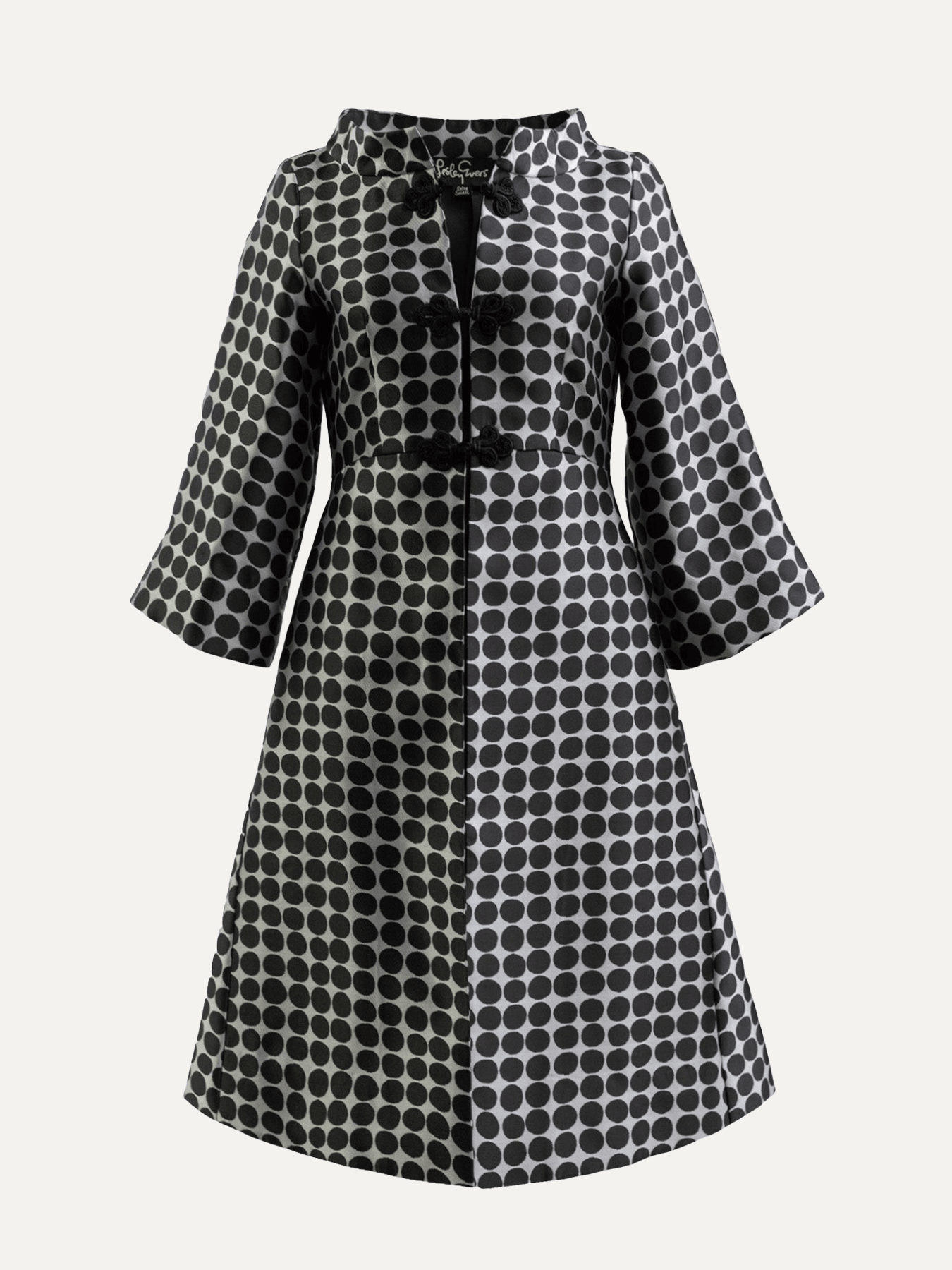 DAPHNE coat Black Dots - Lesley Evers-Best Seller-coat-daphne