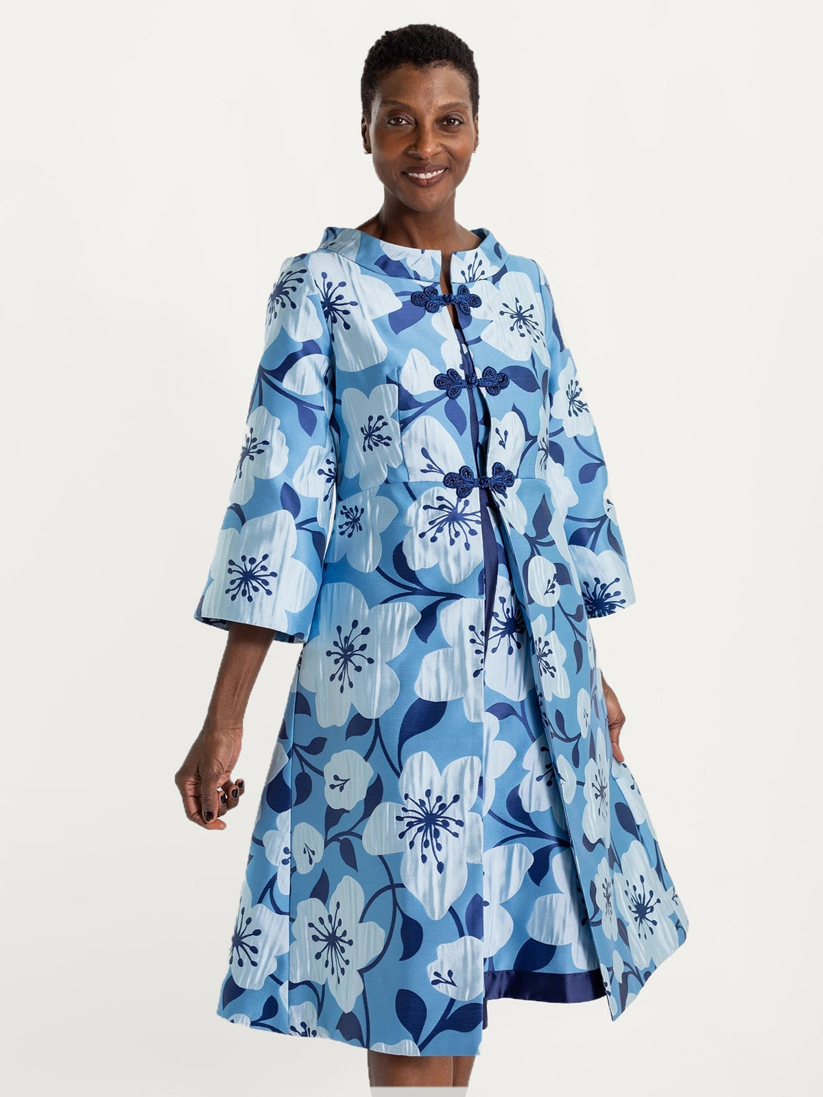 DAPHNE coat Garden Wall Blue - Lesley Evers-Best Seller-coat-daphne