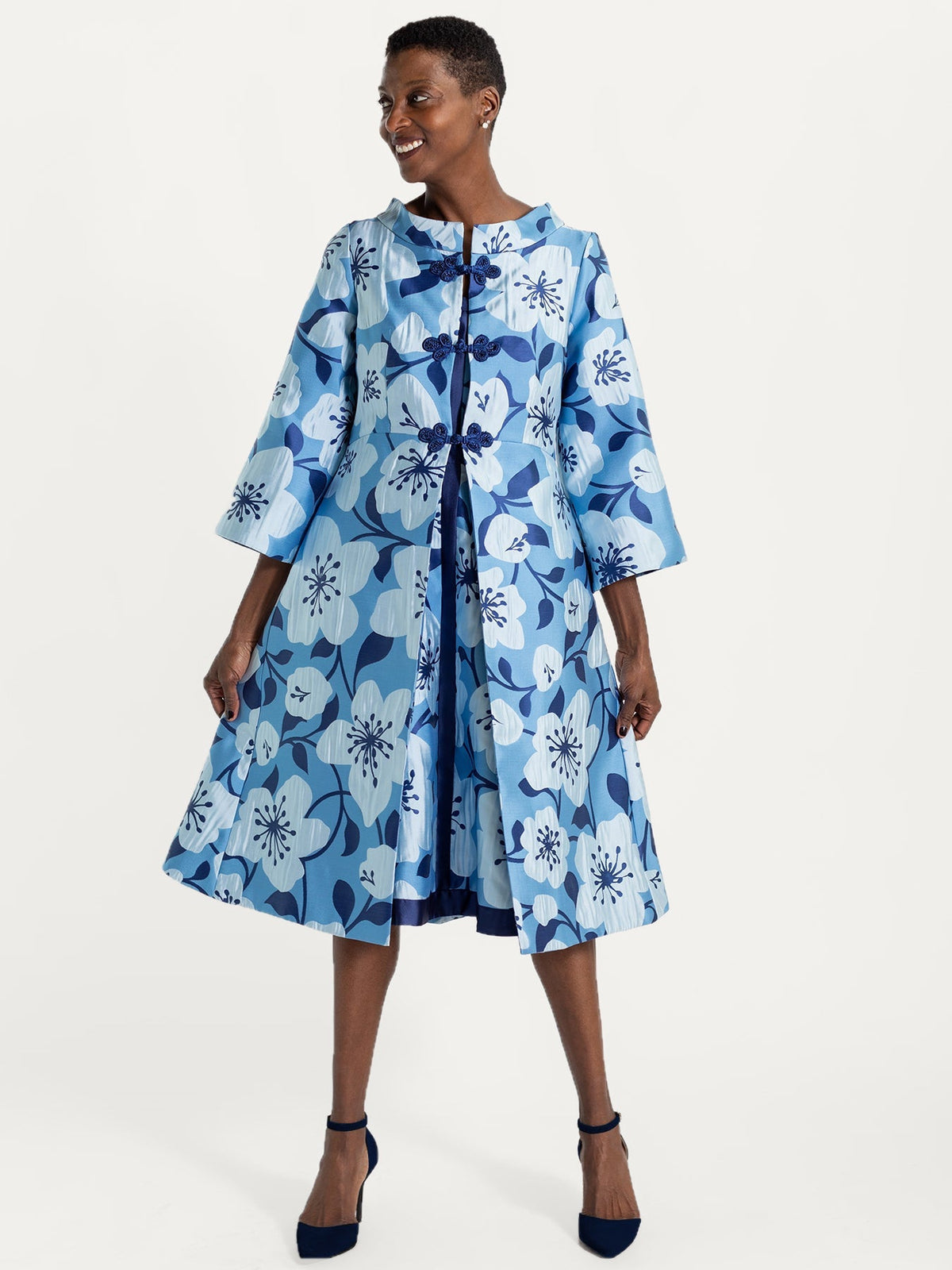 DAPHNE coat Garden Wall Blue - Lesley Evers-Best Seller-coat-daphne