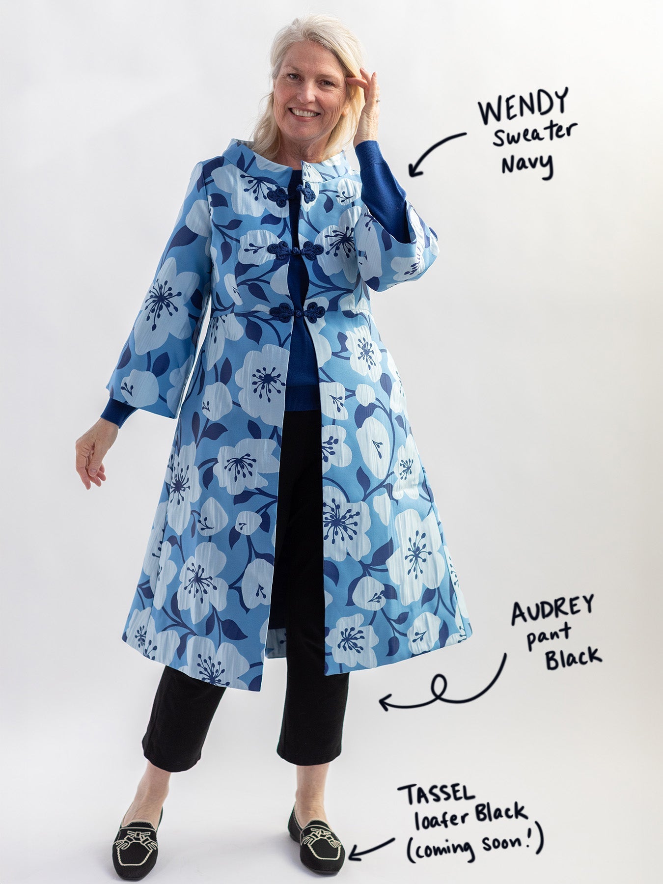 DAPHNE coat Garden Wall Blue - Lesley Evers - Best Seller - coat - new