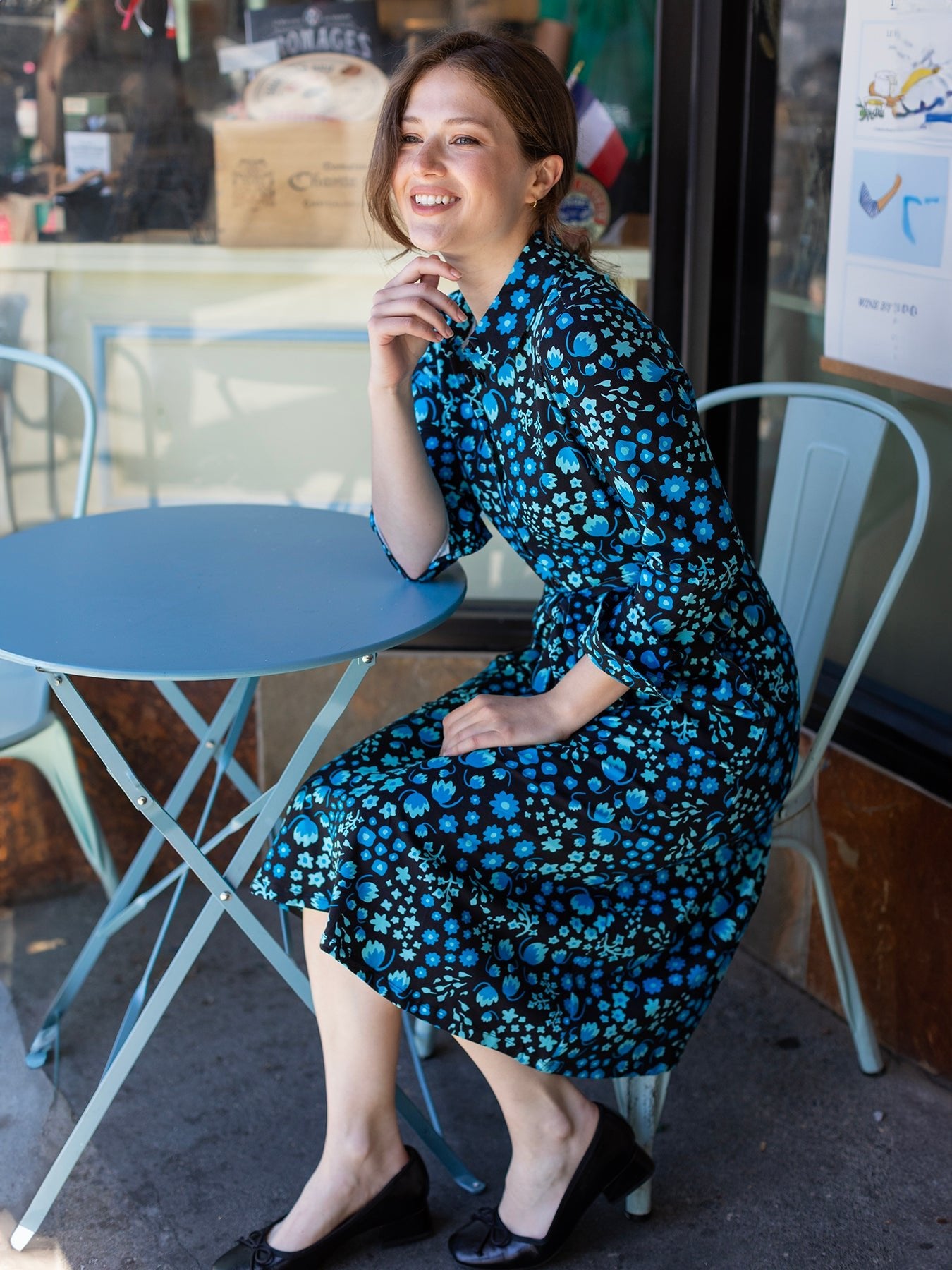 DELIA midi dress Blossom Breeze Blue – Lesley Evers