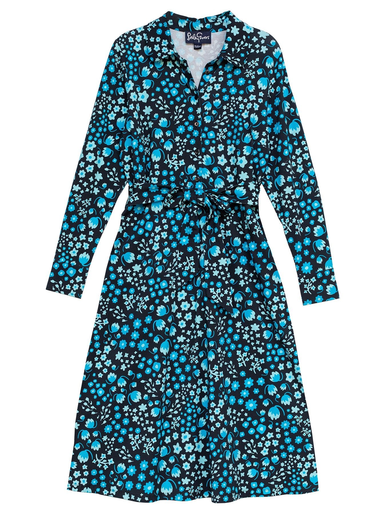 DELIA midi dress Blossom Breeze Blue - Lesley Evers - cotton dress - delia - Dress