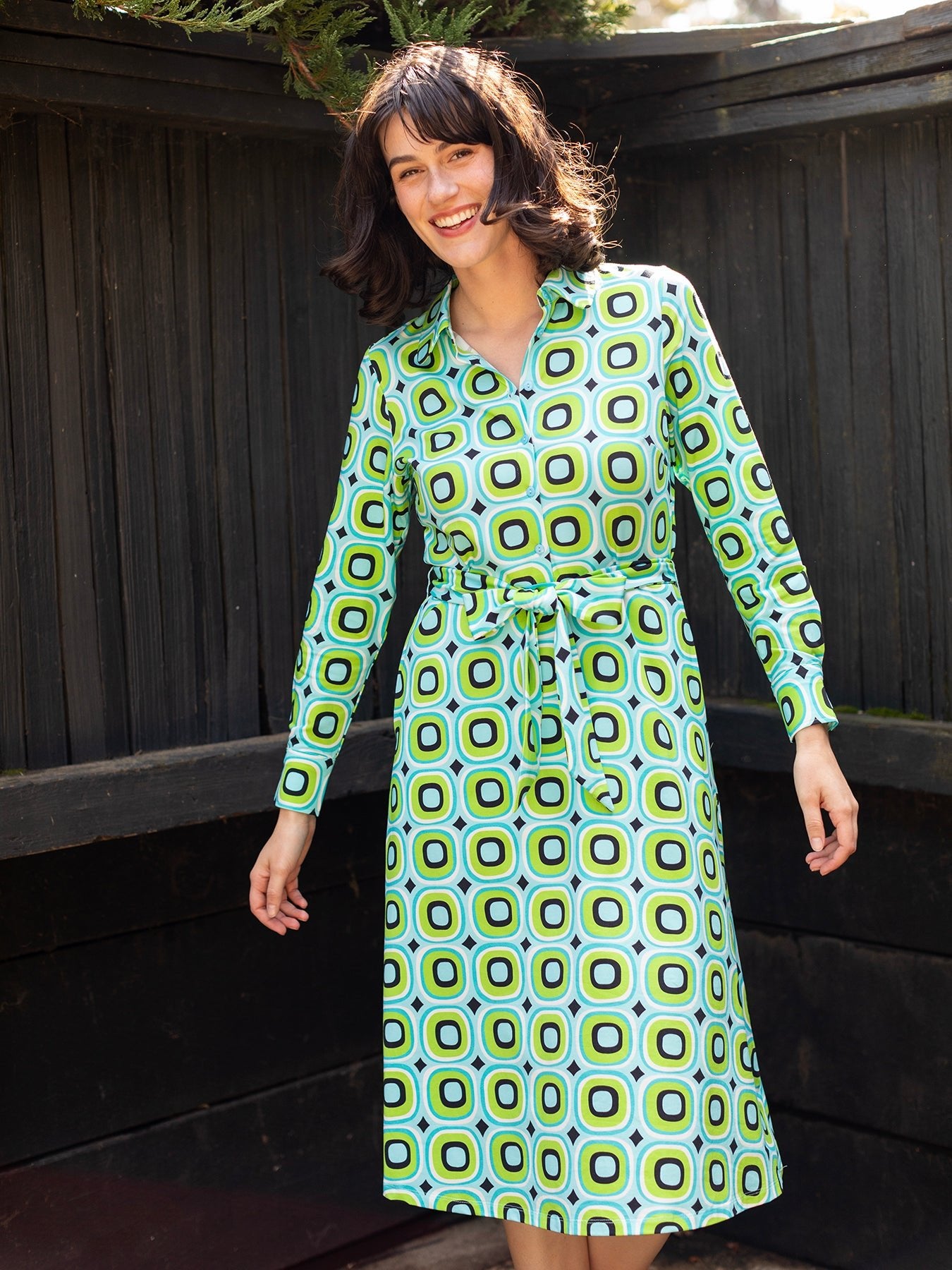 DELIA midi dress Bullseye Mint - Lesley Evers - cotton dress - delia - Dress