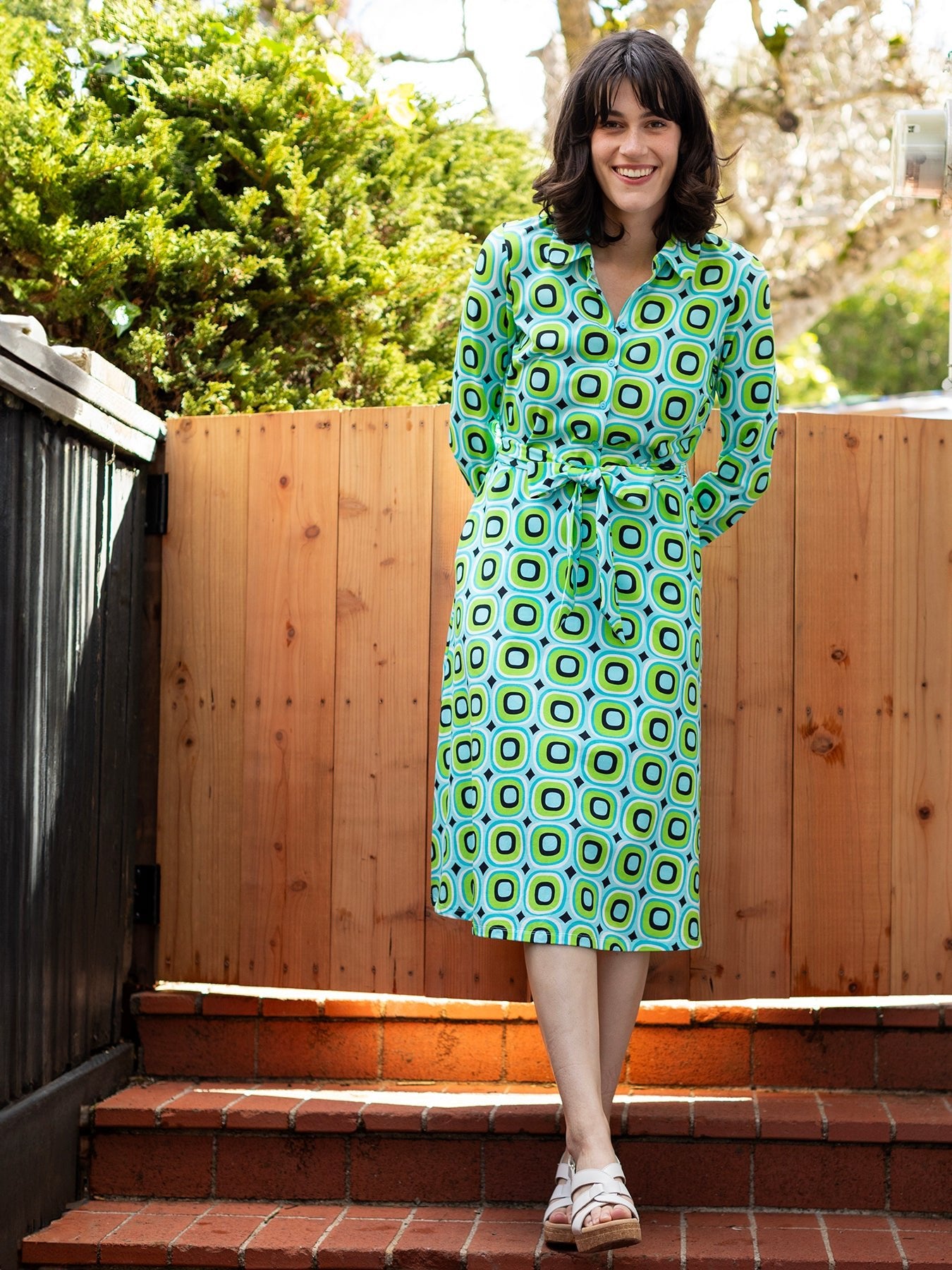 DELIA midi dress Bullseye Mint - Lesley Evers - cotton dress - delia - Dress