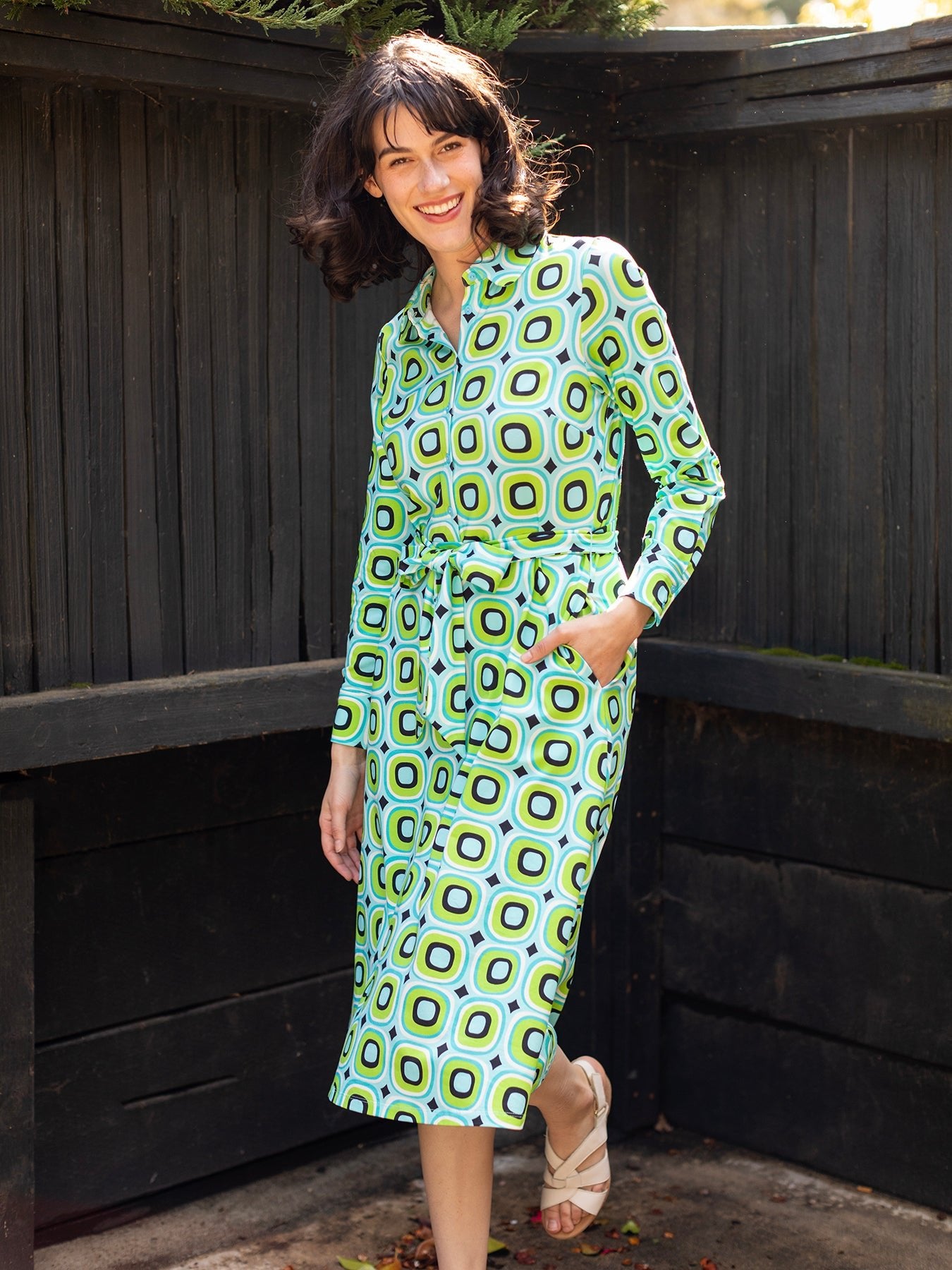 DELIA midi dress Bullseye Mint - Lesley Evers - cotton dress - delia - Dress