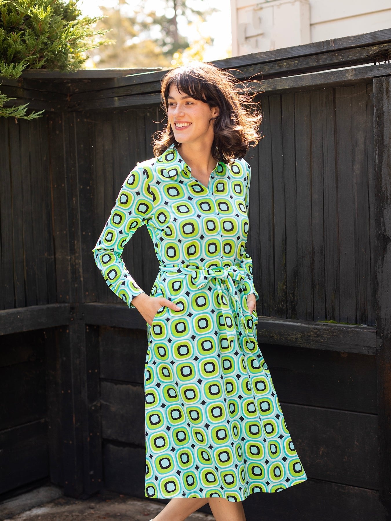 DELIA midi dress Bullseye Mint - Lesley Evers - cotton dress - delia - Dress